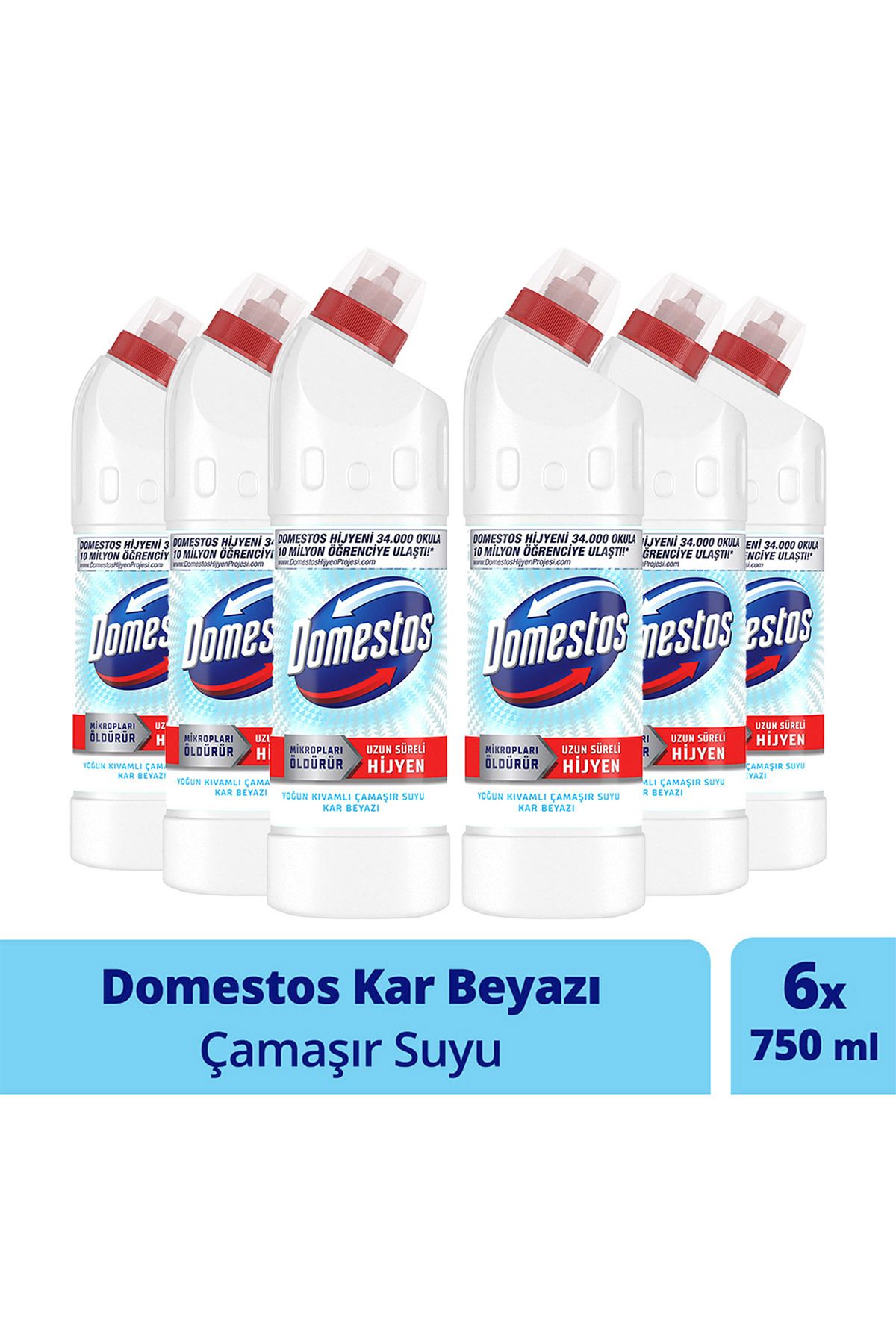Yoğun Kıvamlı Çamaşır Suyu Kar Beyazı Maksimum Hijyen 750 ml 6 Adet