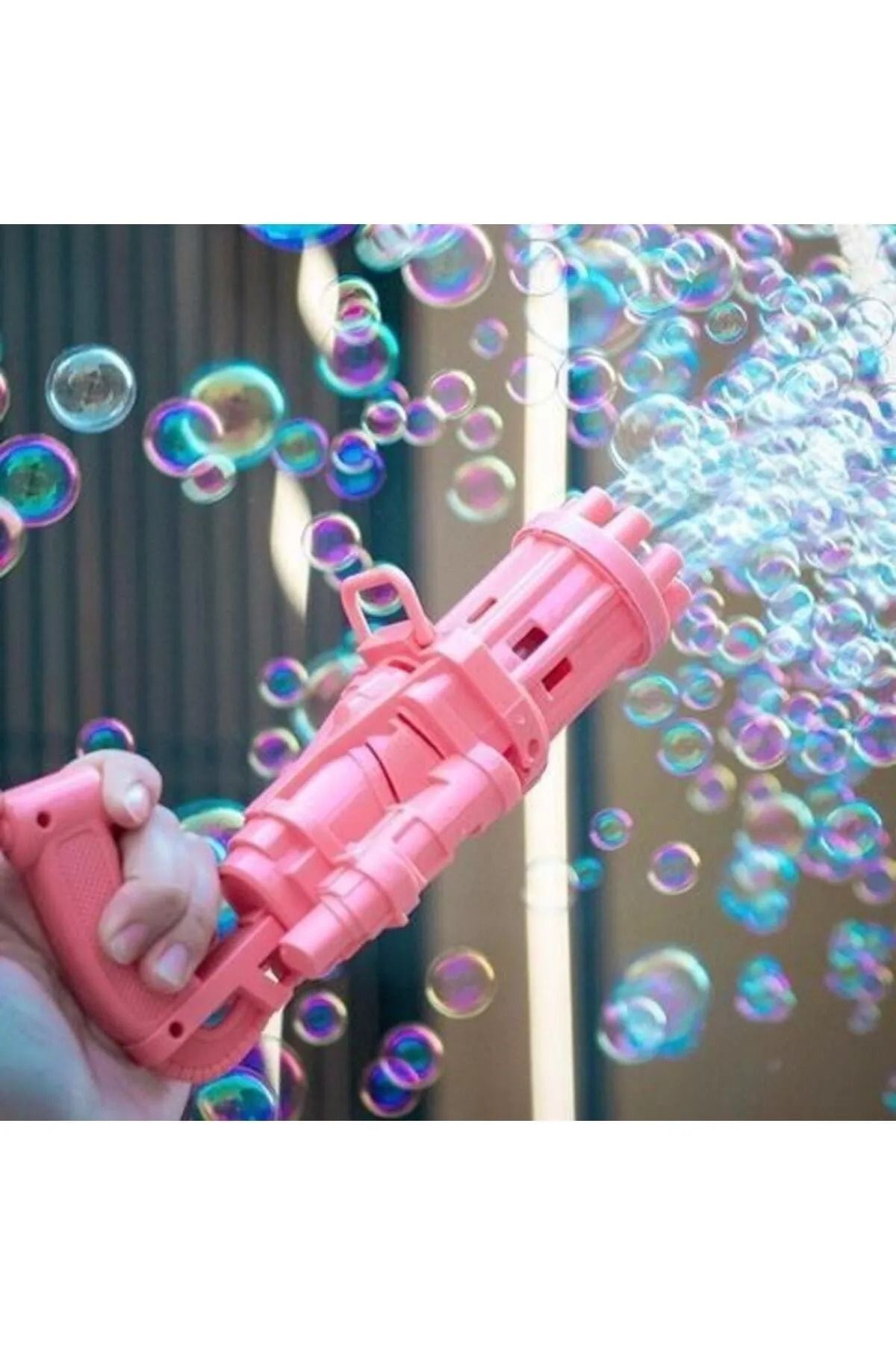 Pilli Köpüklü Oyuncak Köpük Baloncuk Makinesi Tabancası + Baloncuk Likitli