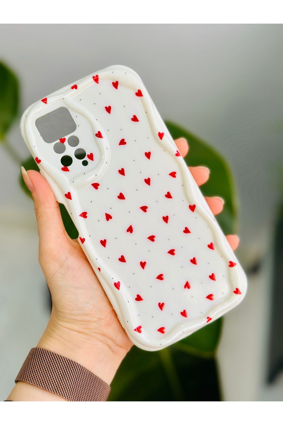 Xiaomi Note 11 Pro - 12 Pro 4g Uyumlu Kırmızı Kalpler Tasarımlı Silikon Kılıf