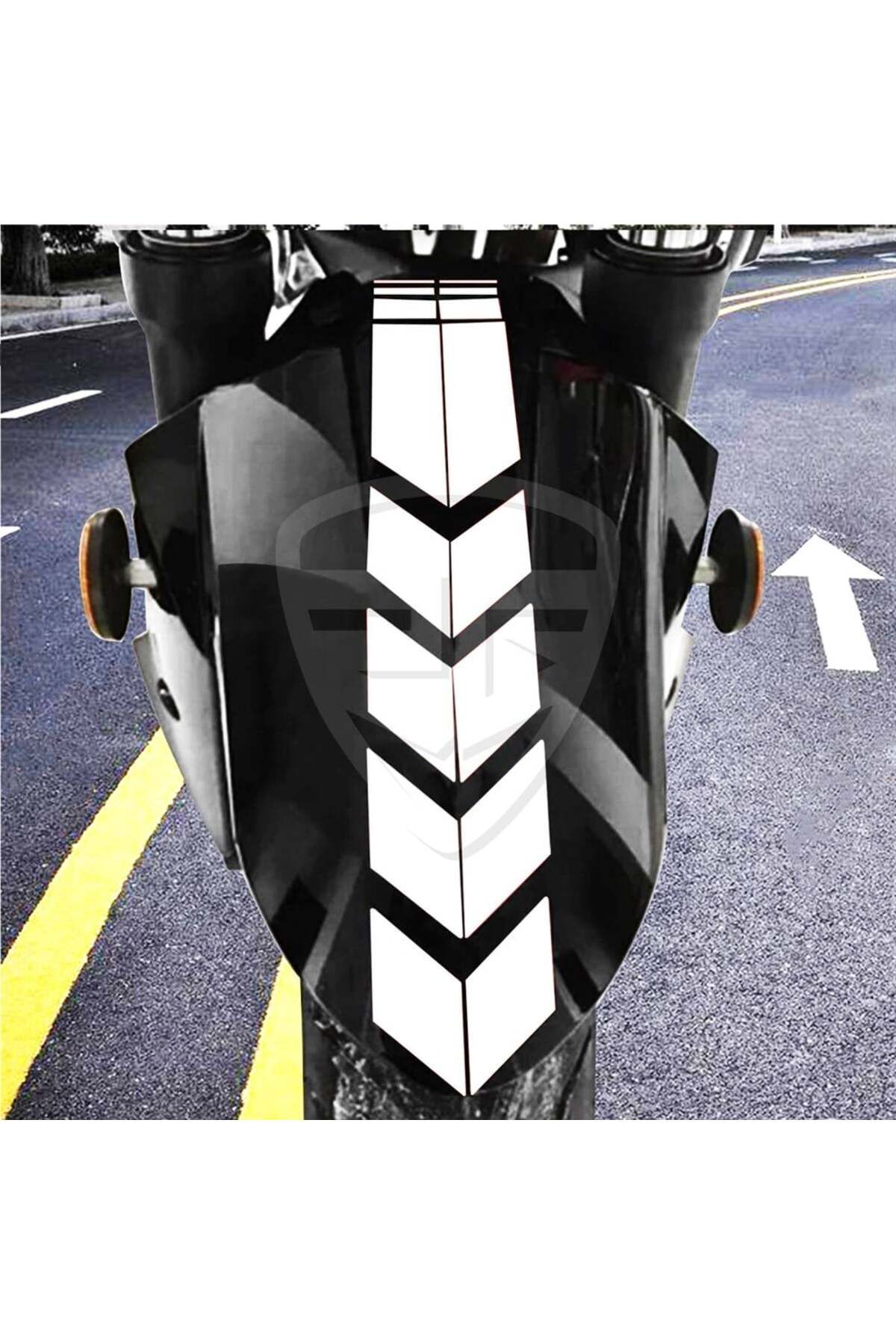 Motosiklet Çamurluk Sticker Beyaz