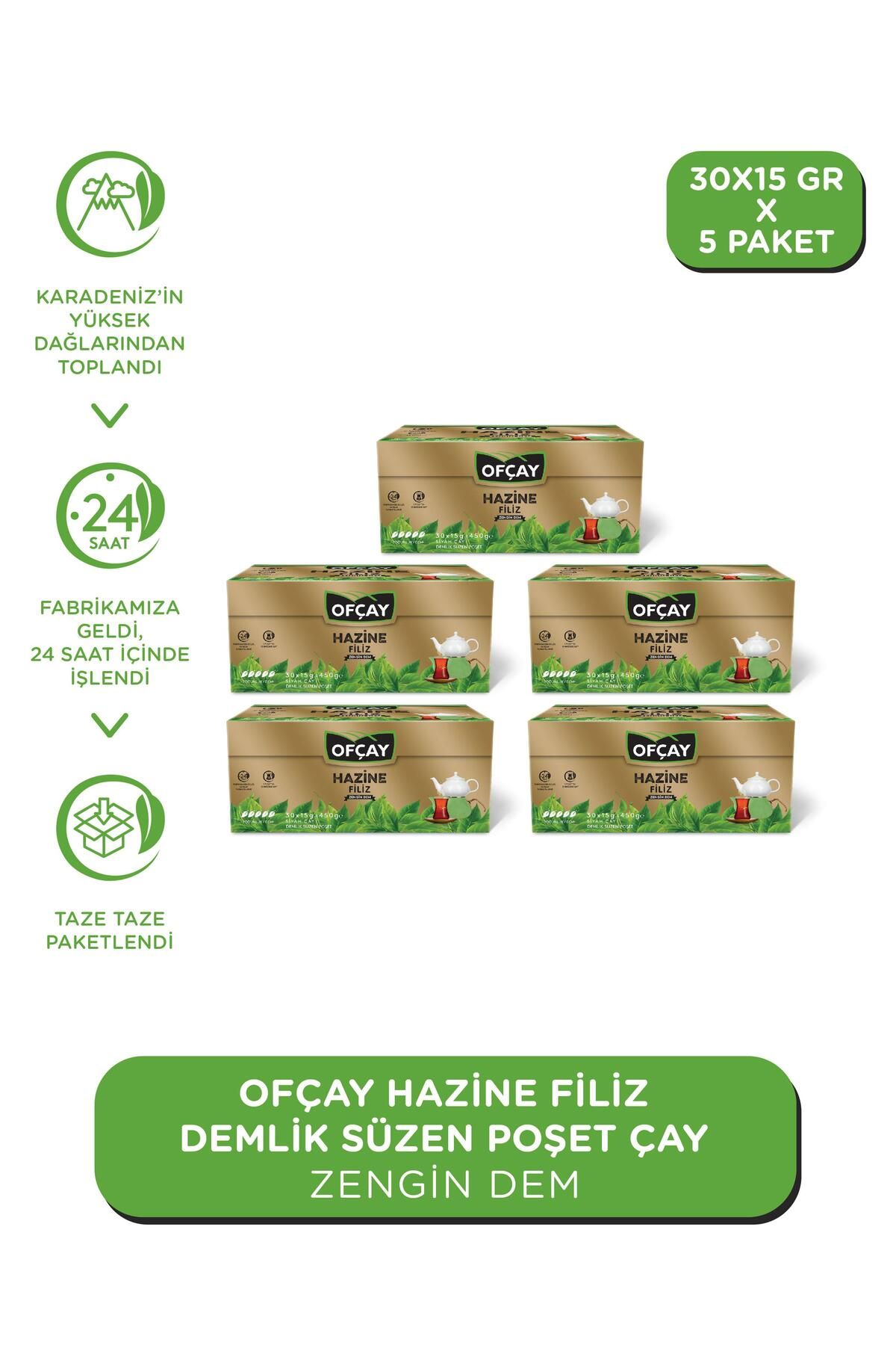 Hazine Zengindem 30 X 15gr Demlik Poşet Çay X 5 Adet