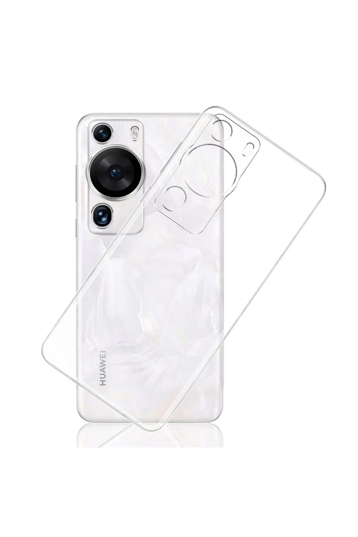 Huawei P60 Pro Uyumlu Şeffaf Silikon Kılıf - Kamera Korumalı Esnek Tam Koruma Kapak