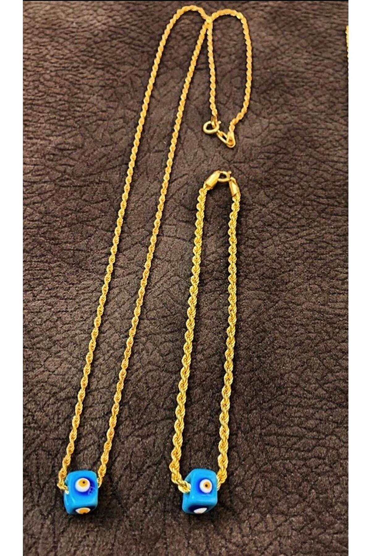 Halat Burgu Zincir Kolye ve Bileklik Seti