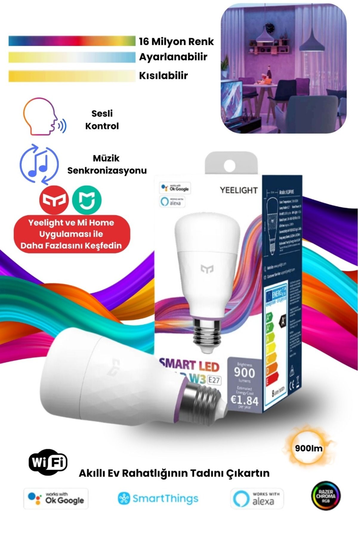Xiaomi Smart Led Bulb W3 Rgb Akıllı Led Ampül