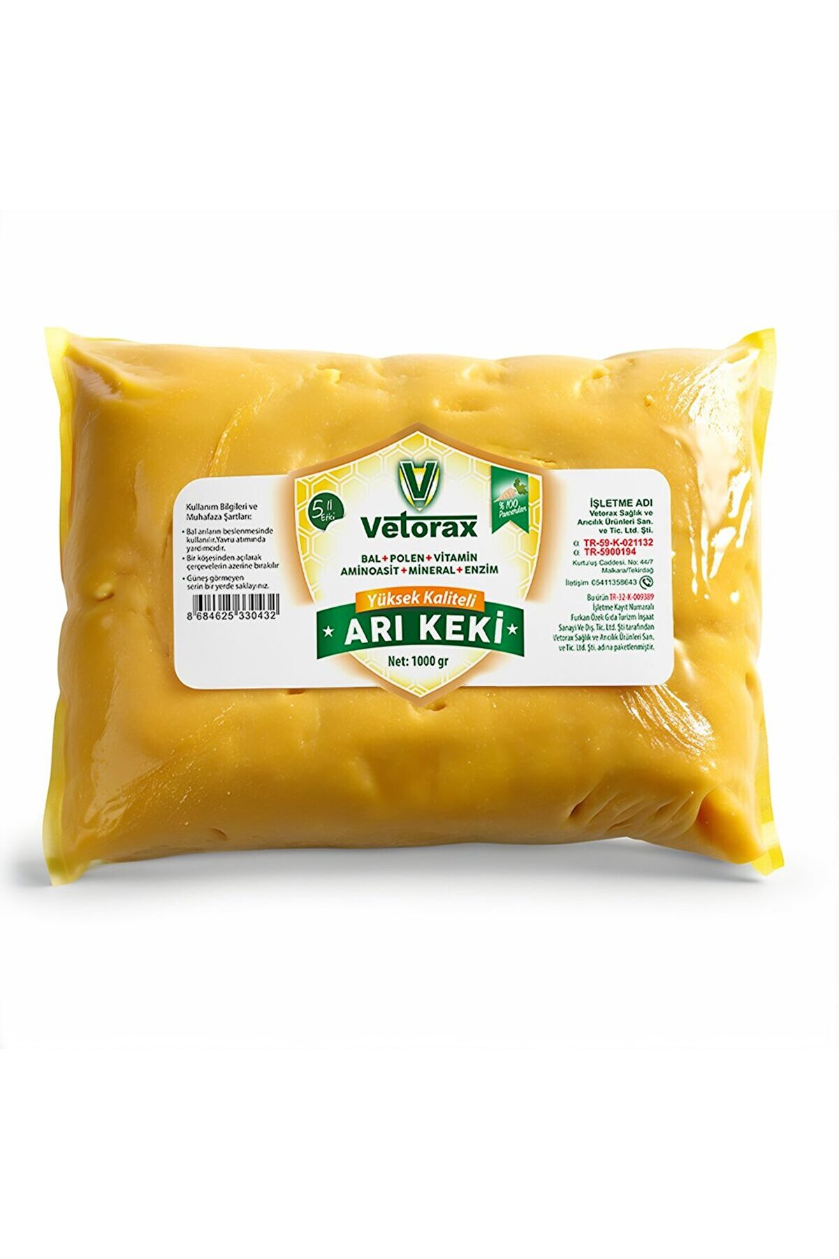 Bal, Polen, Probiyotik, Vitamin, Lüx Arı Keki 1kg