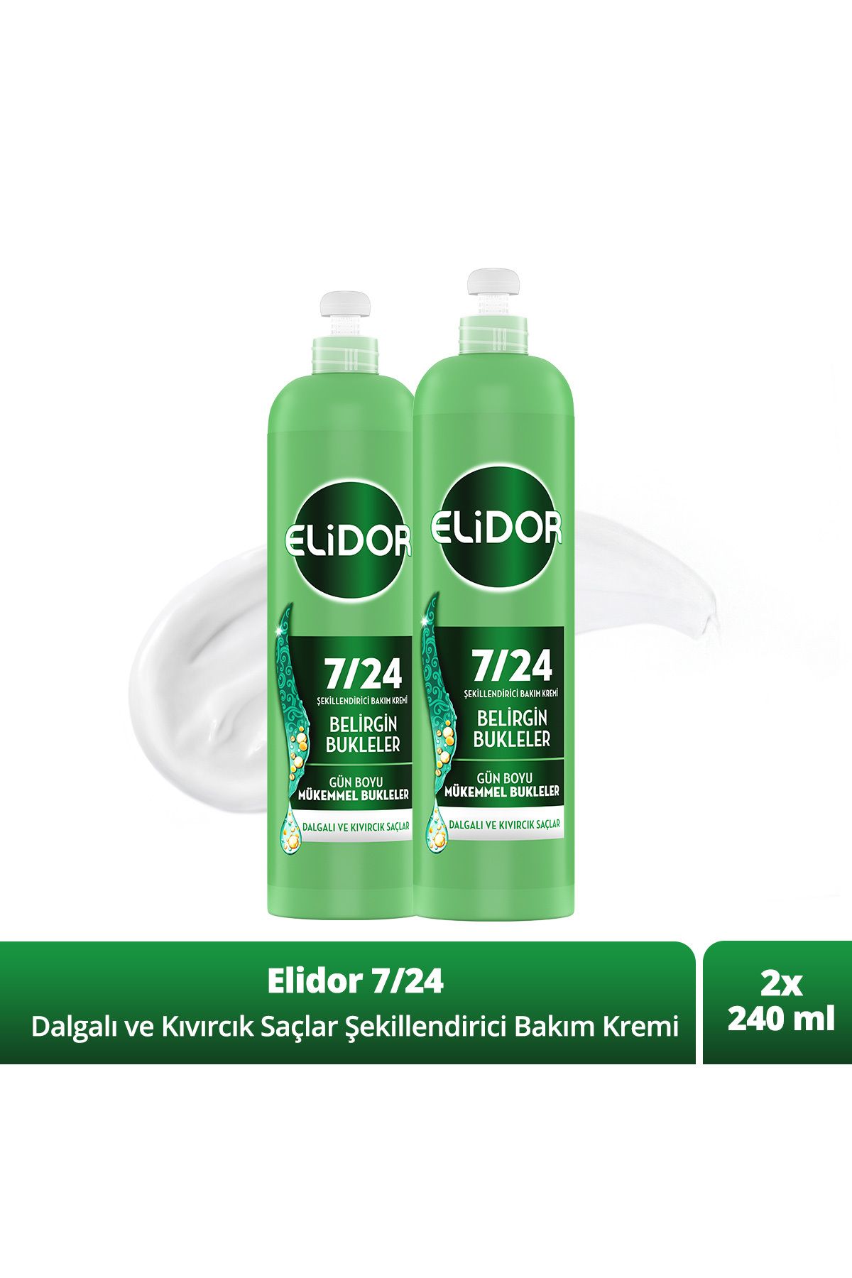 7/24 Şekillendirici Saç Bakım Kremi Belirgin Bukleler Dalgalı Ve Kıvırcık Saçlar 240 ml X2