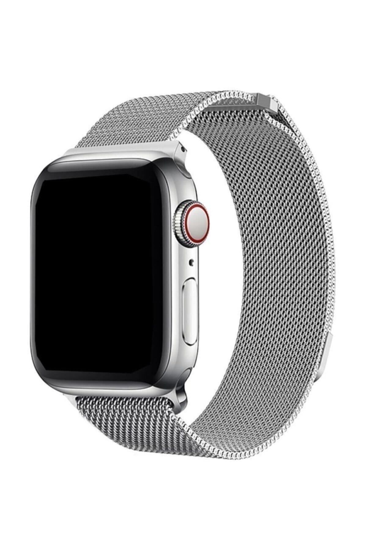 Apple Watch 2 3 4 5 6 42 Mm 44 Mm Hasır Örgü Metal Milano Kordon