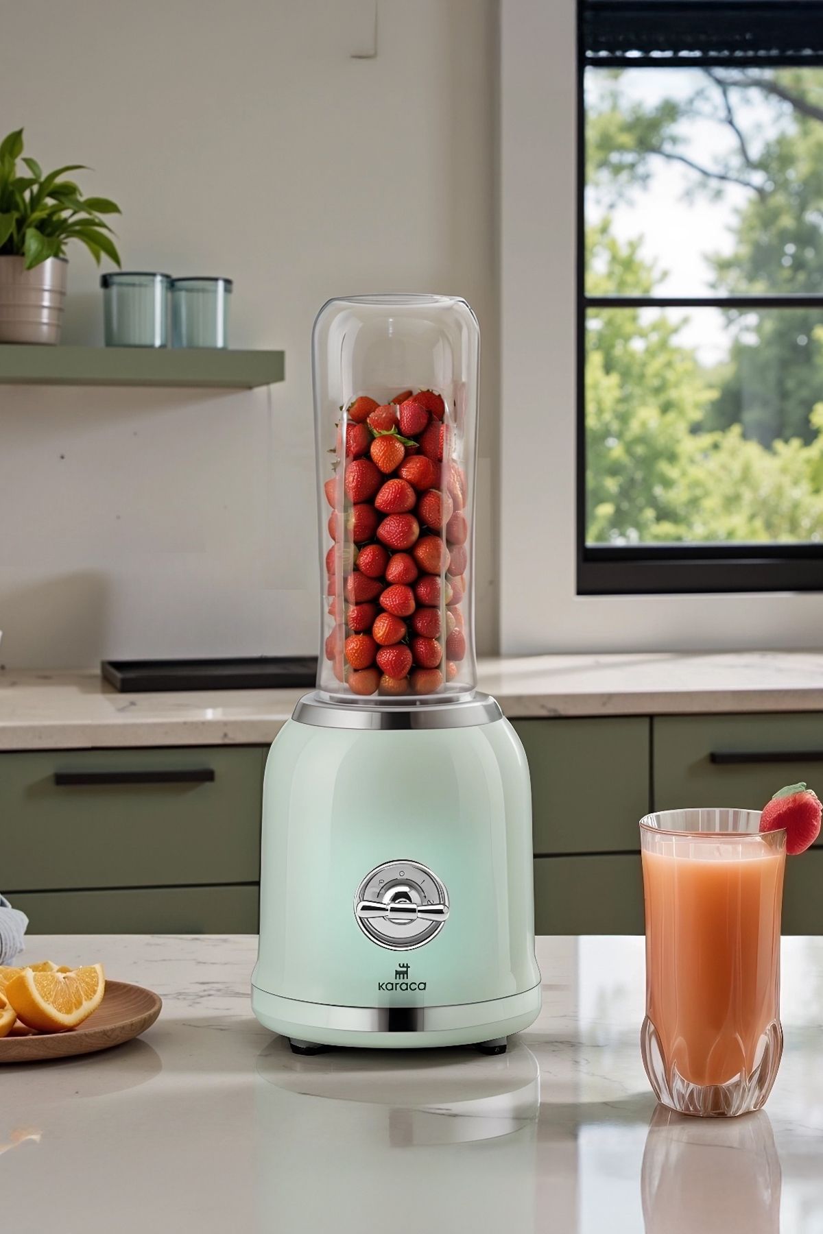 Retro Personal Kişisel Smoothie Blender Green