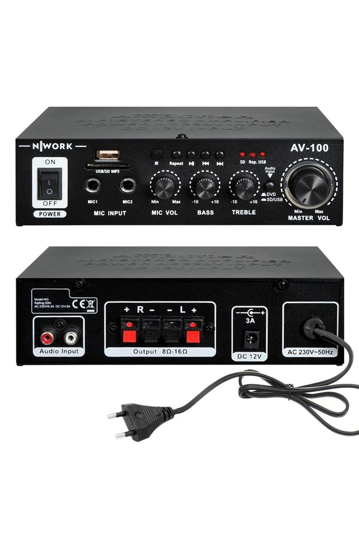 Anfi 100w Bluetooth Usb/sd/mp3 12v/220v Av-100