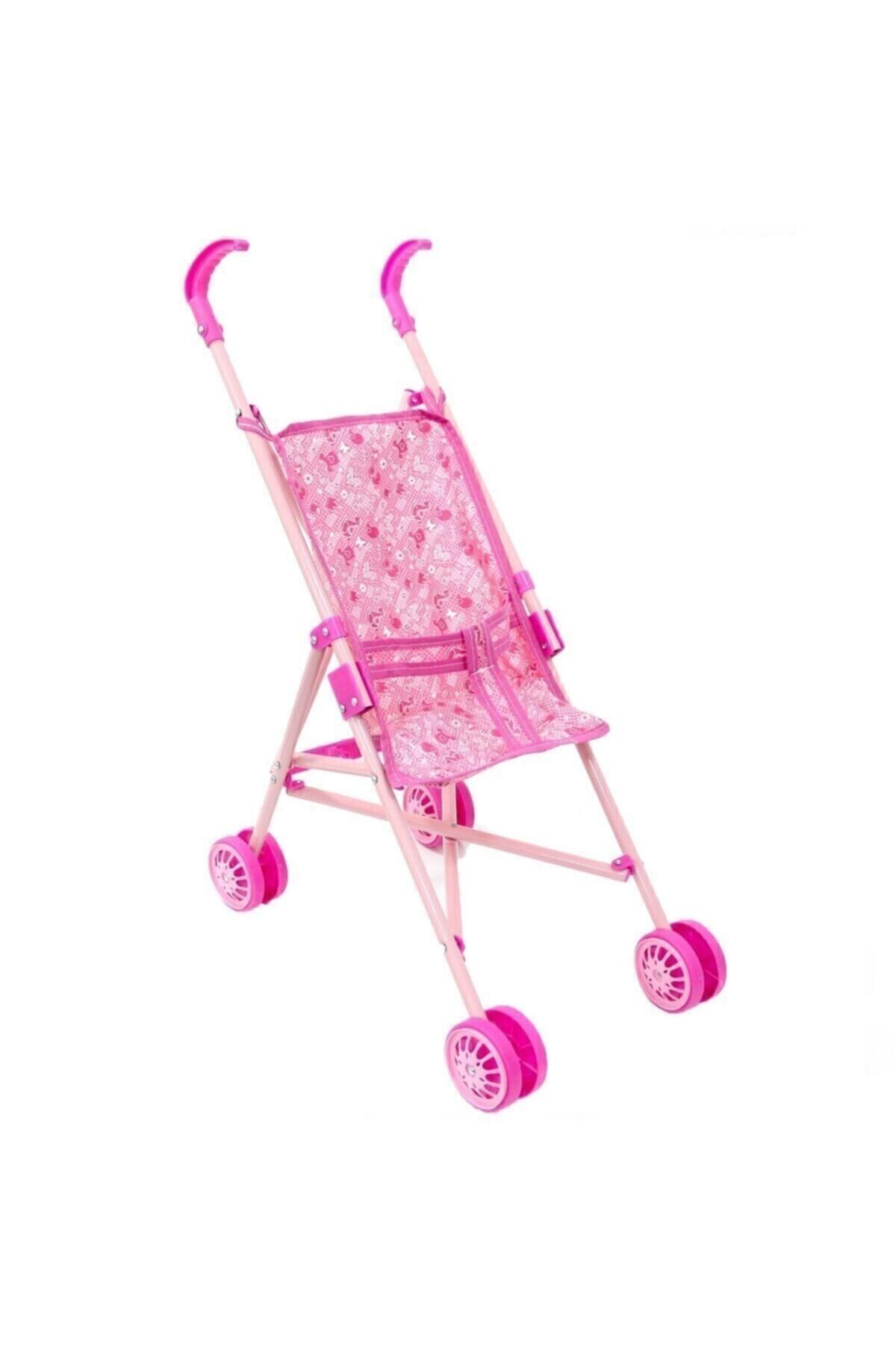 Pembe Oyuncak Katlanabilir Baston Metal Bebek Puseti