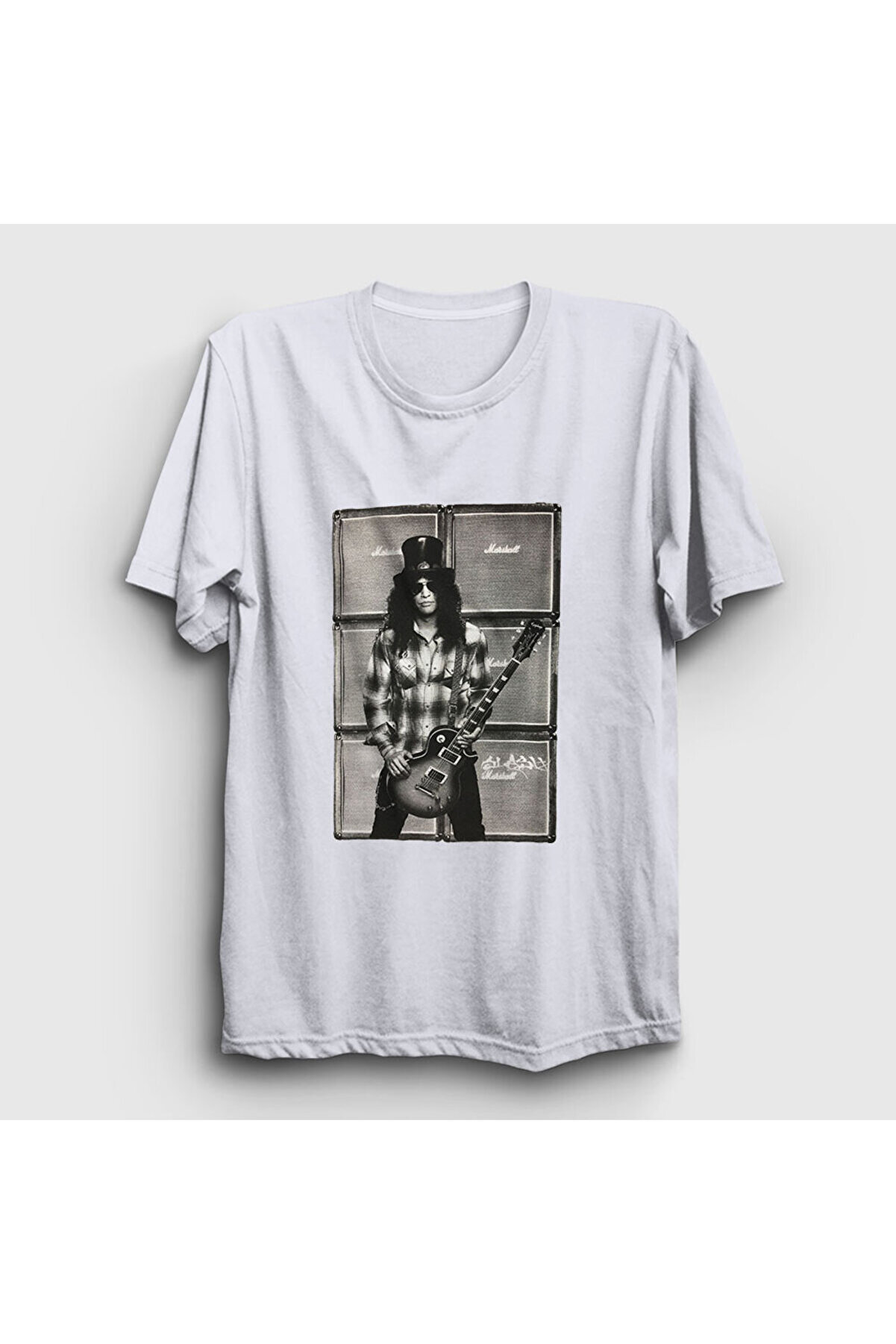 Unisex Beyaz Amps Guns N' Roses Slash T-shirt 39778tt
