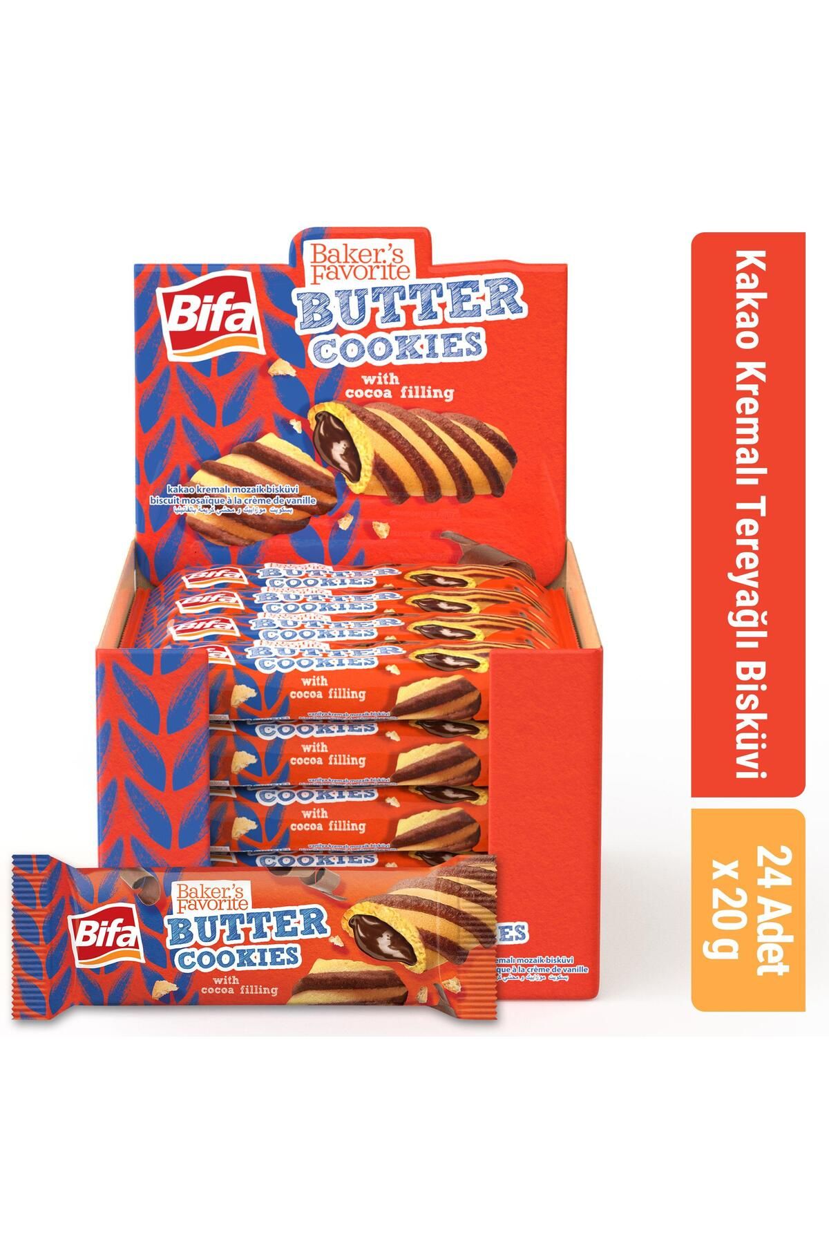 Baker's Favorite Tereyağlı Bisküvi Kakao Kremalı 20 gr X 24 Adet