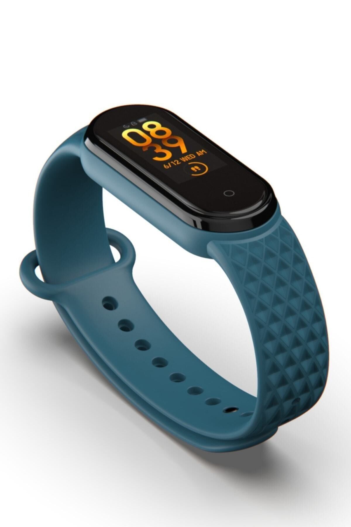 Xiaomi Mi Band 5 Ve 6 Uyumlu Kordon (kabartma Desenli)