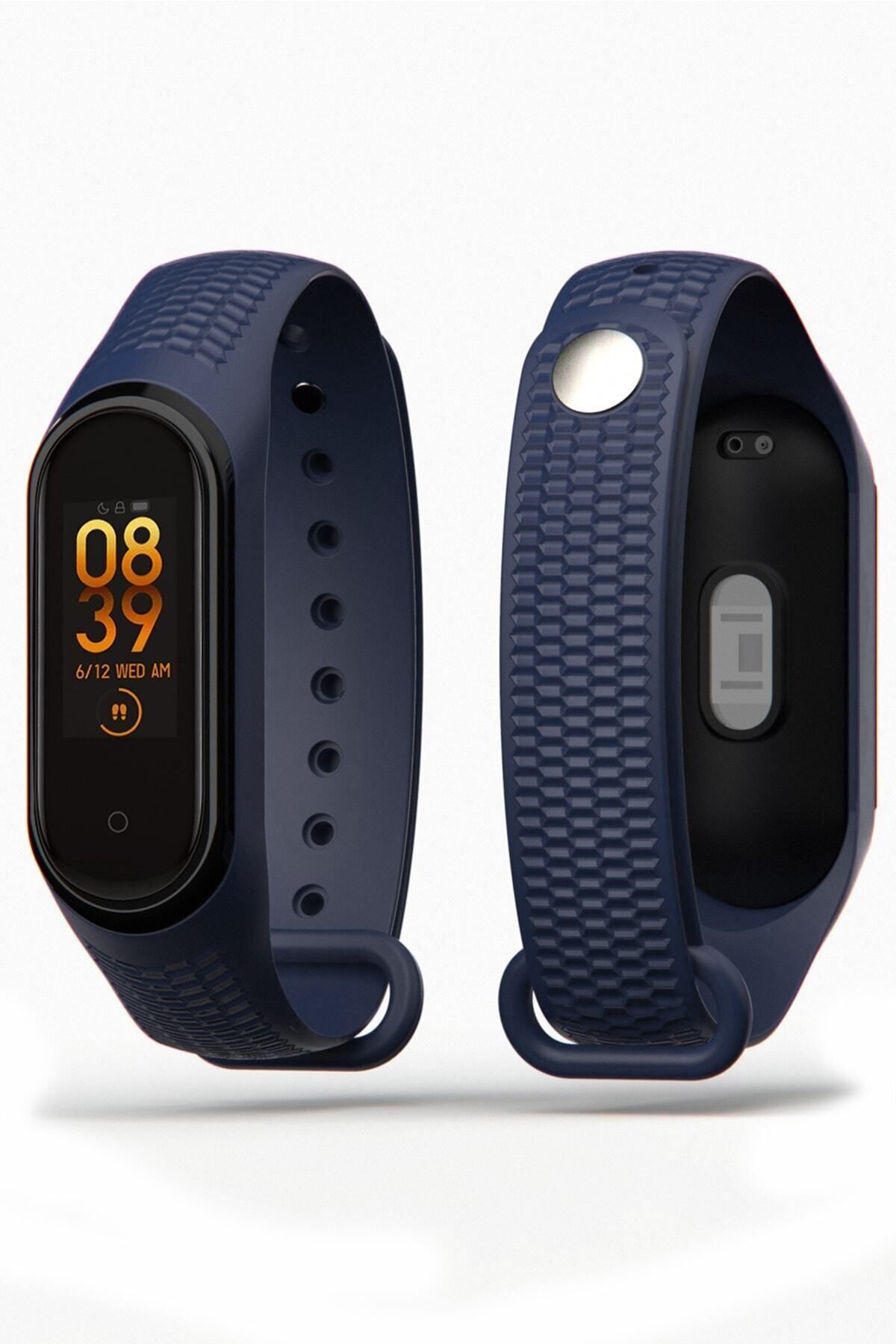 Kabartma Desenli Xiaomi Mi Band 3 Ve 4 Uyumlu Kordon