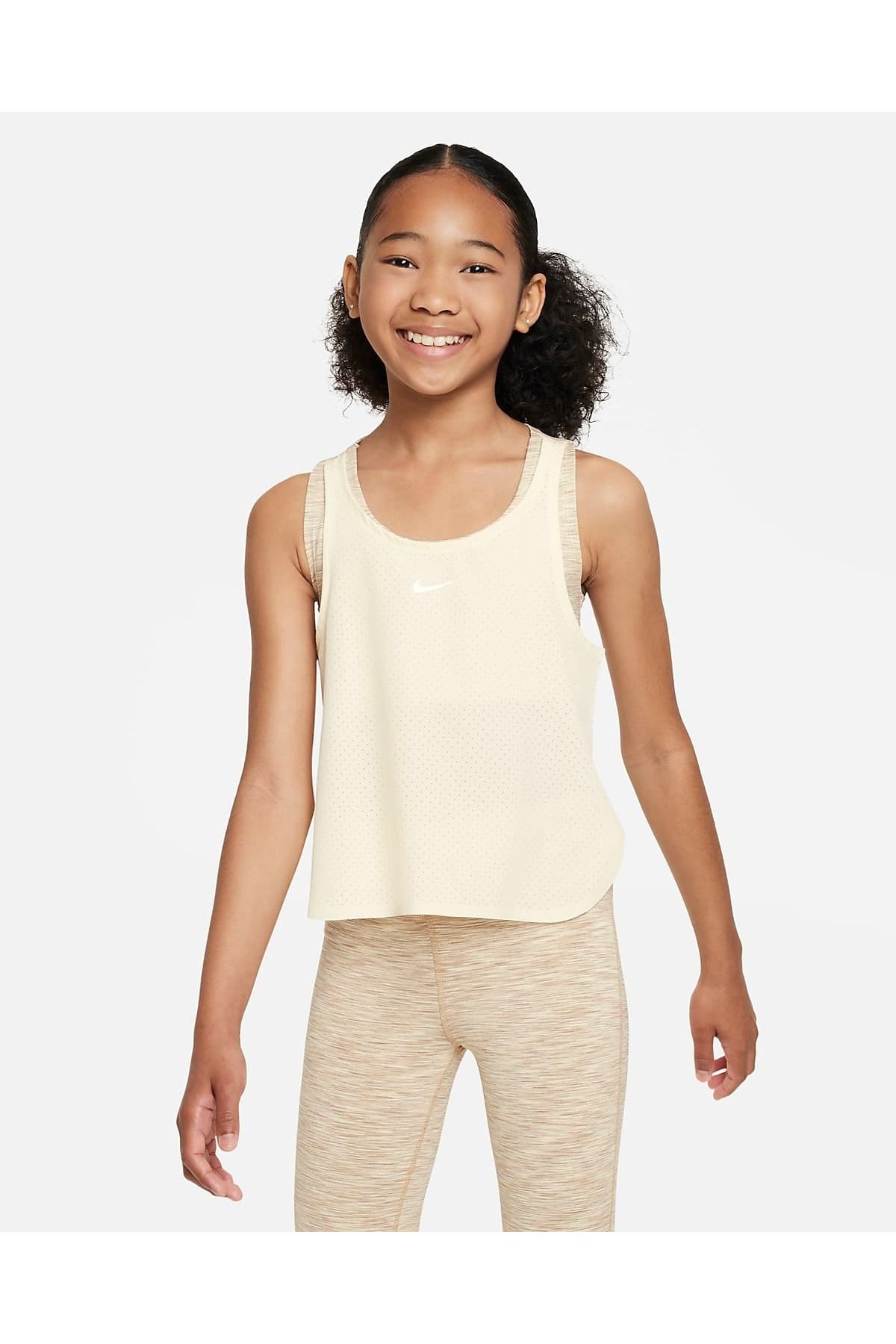 Dri-FIT One Big Kids' (Girls') Training Tank Top in Brown