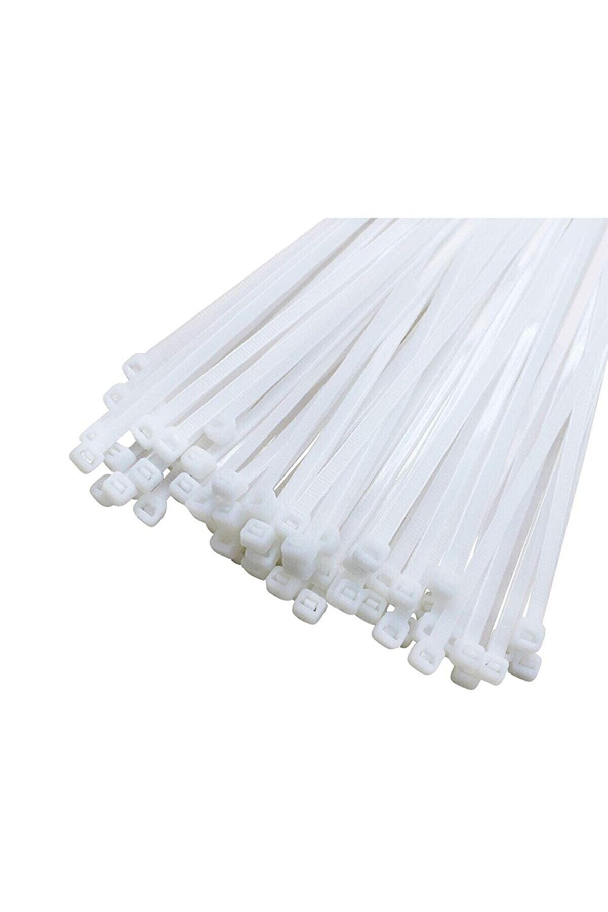 Kablo Bağı- Plastik Kelepçe - 3.6 X 300 Mm - Cırt Kelepçe Beyaz 100 Adet Paket