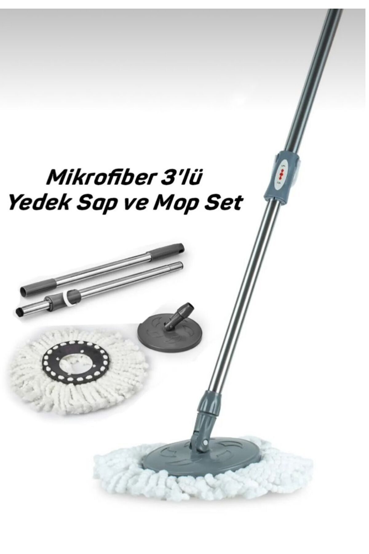 Plastik / Döner Başlıklı Vilada Sapı Temizlik Seti Mop Başlık
