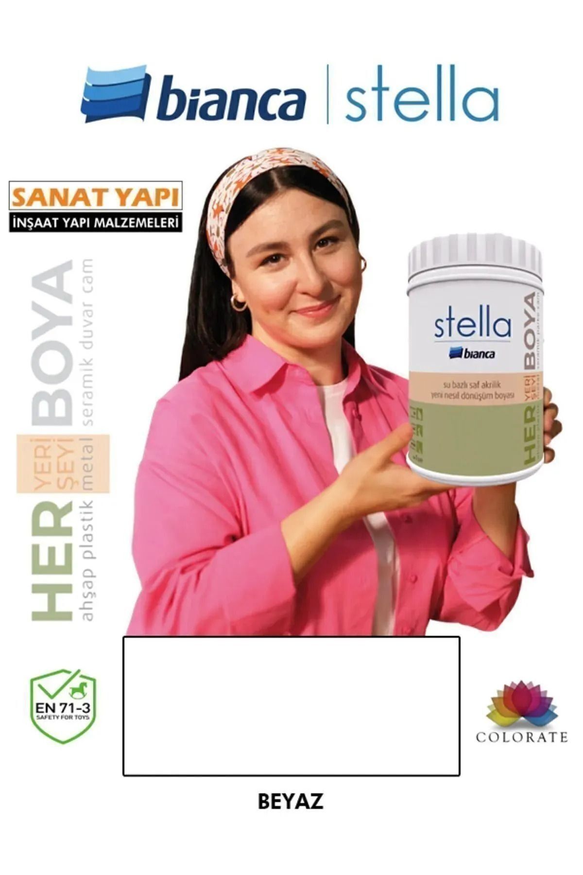 Stella Yeni Nesil Dönüşüm Boyası Beyaz - Dolap-Fayans-Cam-Plastik-Ahşap-Duvar