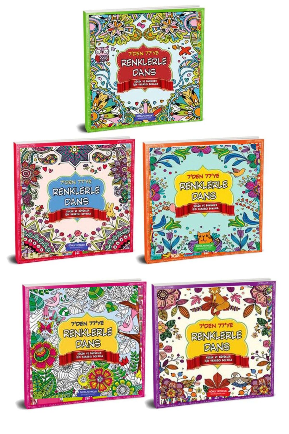 Mandala Boyama Kitabı Seti Büyükler için 5'li Set