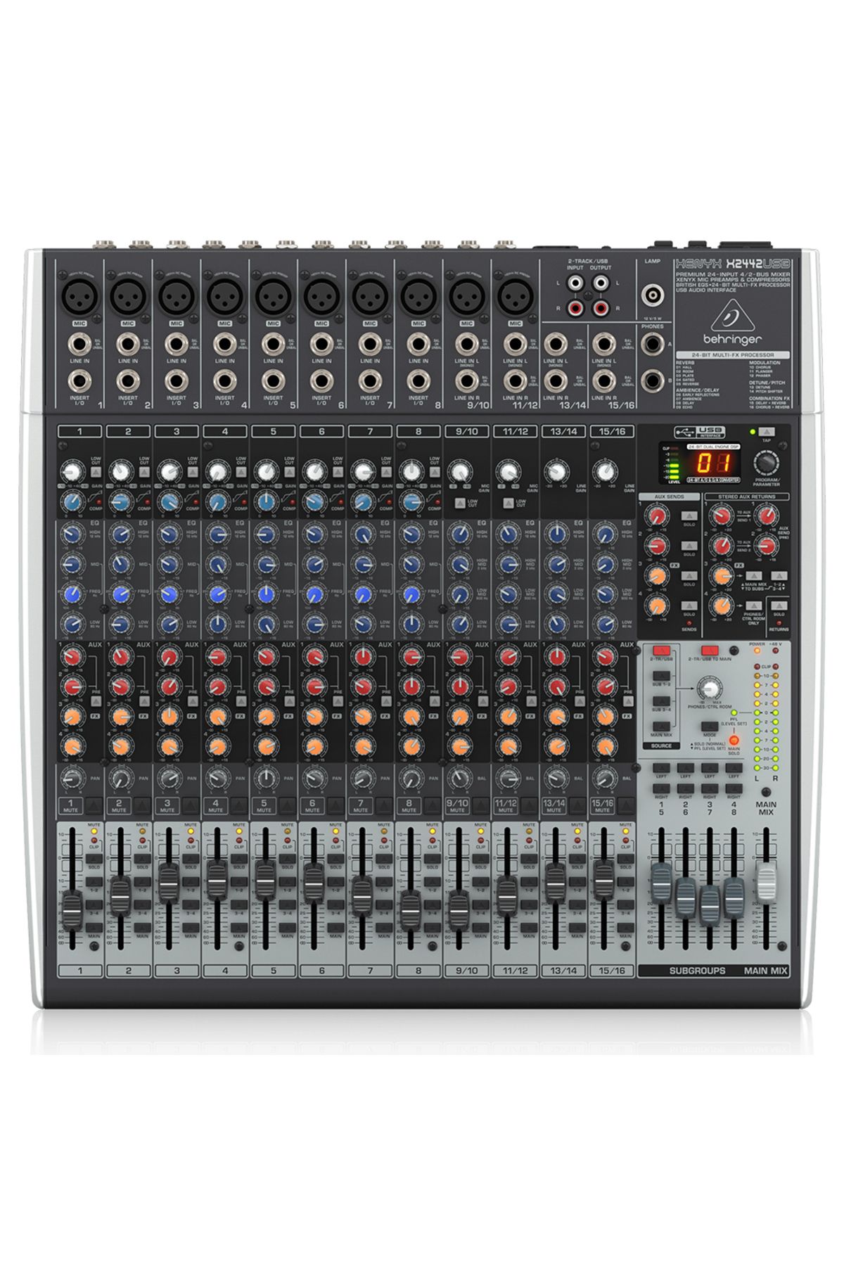 X2442usb 24-giriş 4/2-bus Analog Mixer