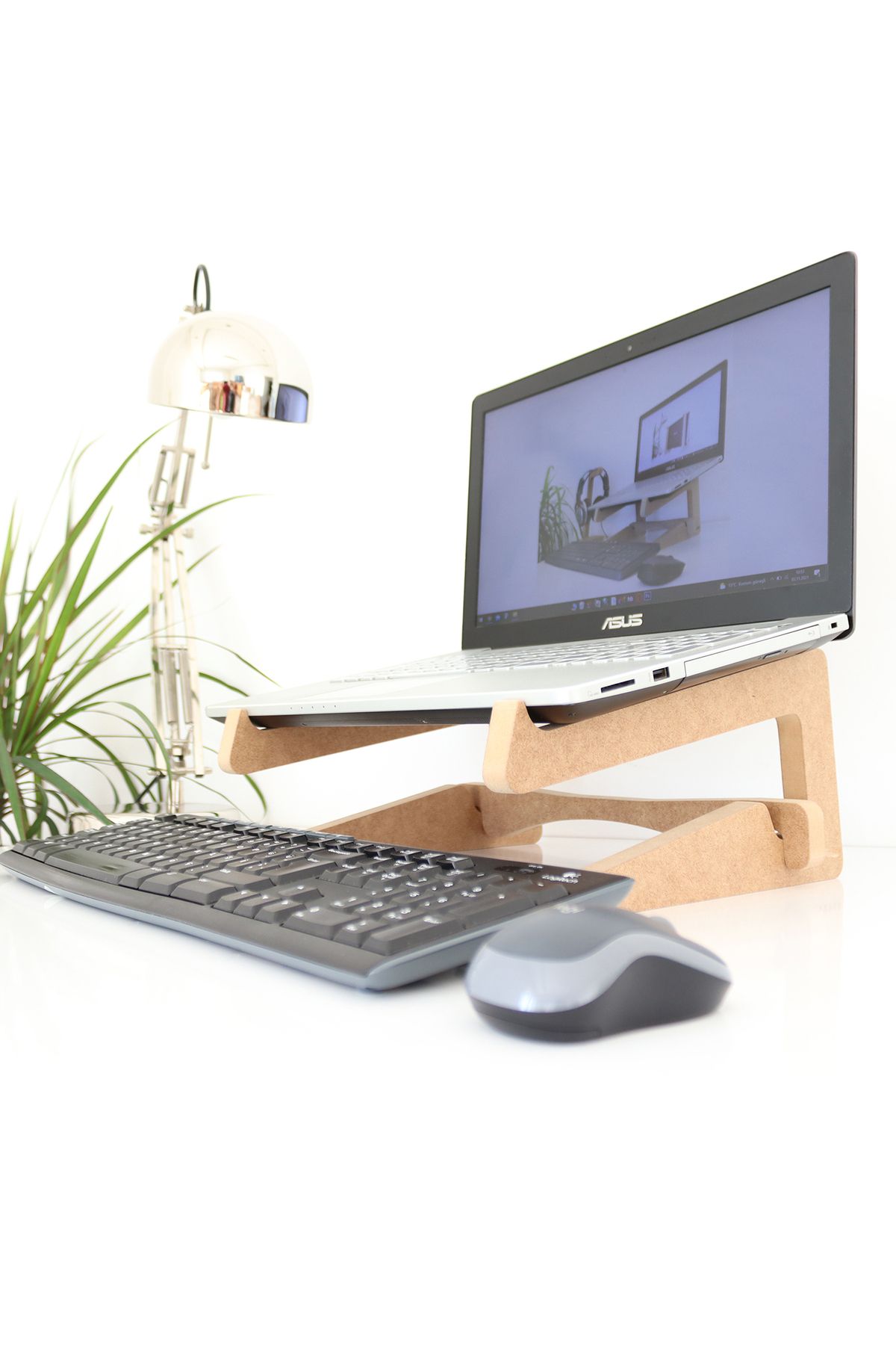 Laptop Standı – 15” – 17” Boyutlarındaki Laptoplar Ile Uyumlu – Notebook Standı – Ahşap - Als3