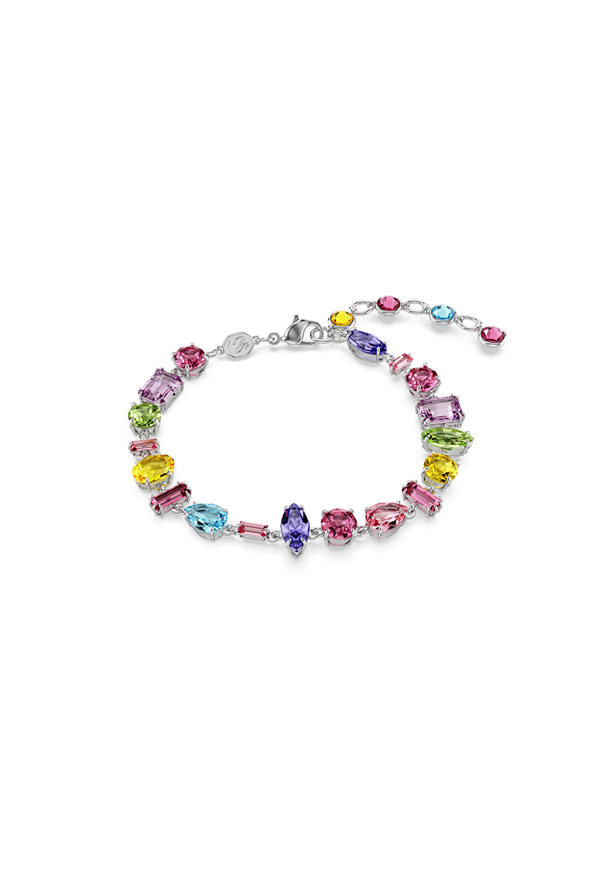 Gema Bileklik, Karışık kesimler, Çok renkli, Rodyum kaplama