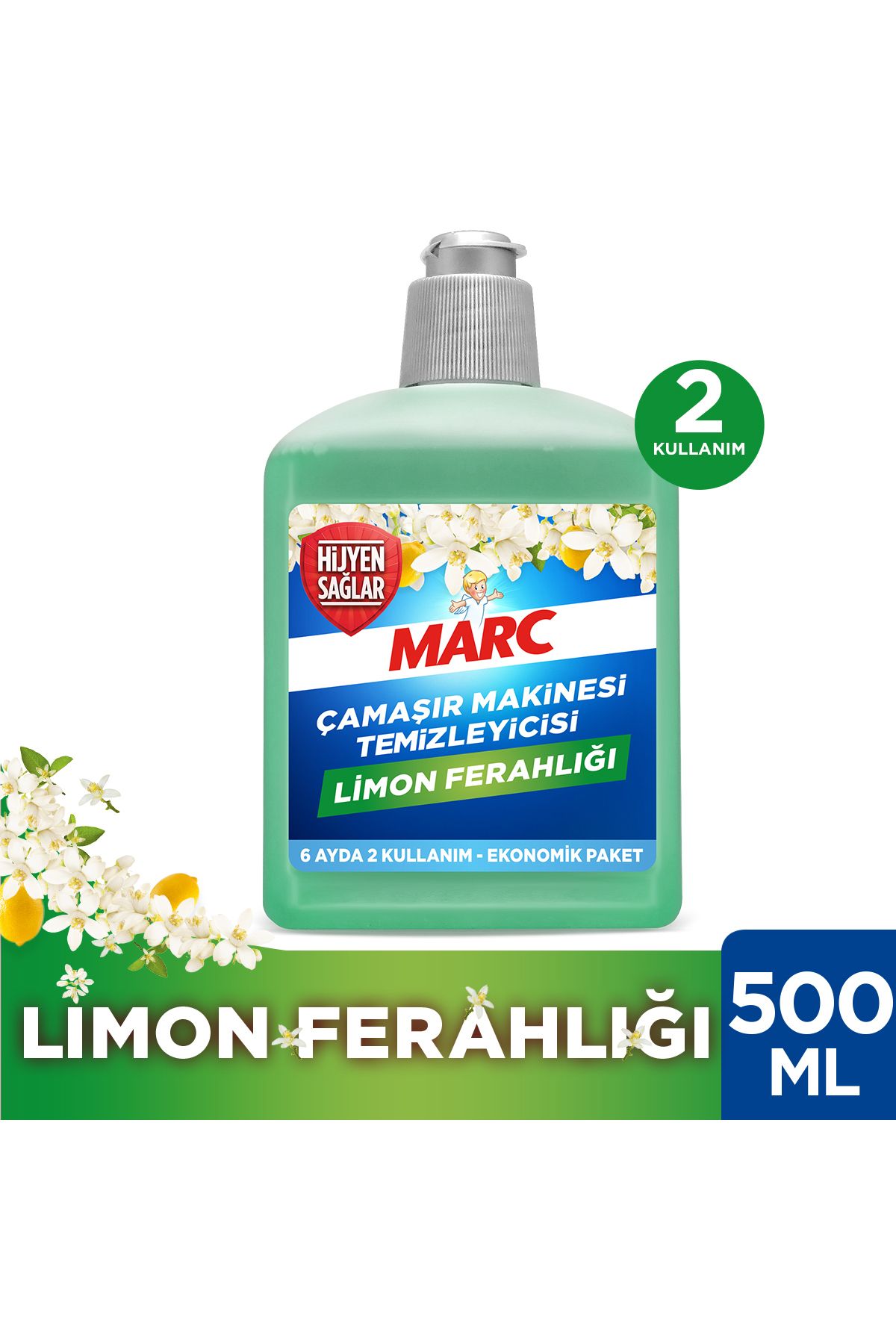 Çamaşır Makinesi Temizleyicisi Limon Ferahlığı 500ml 2 Kullanım