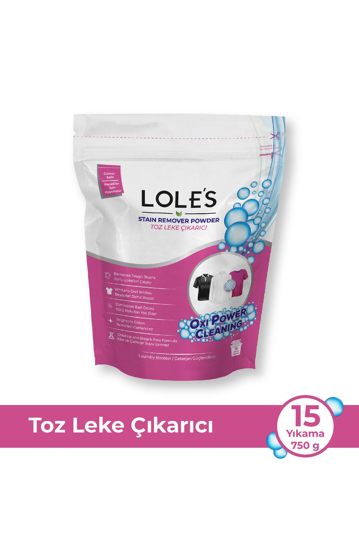 Toz Leke Çıkarıcı, Çamaşırlar Için, 750g, Bebek Için Güvenli, Klor Ve Çamaşır Suyu Içermez