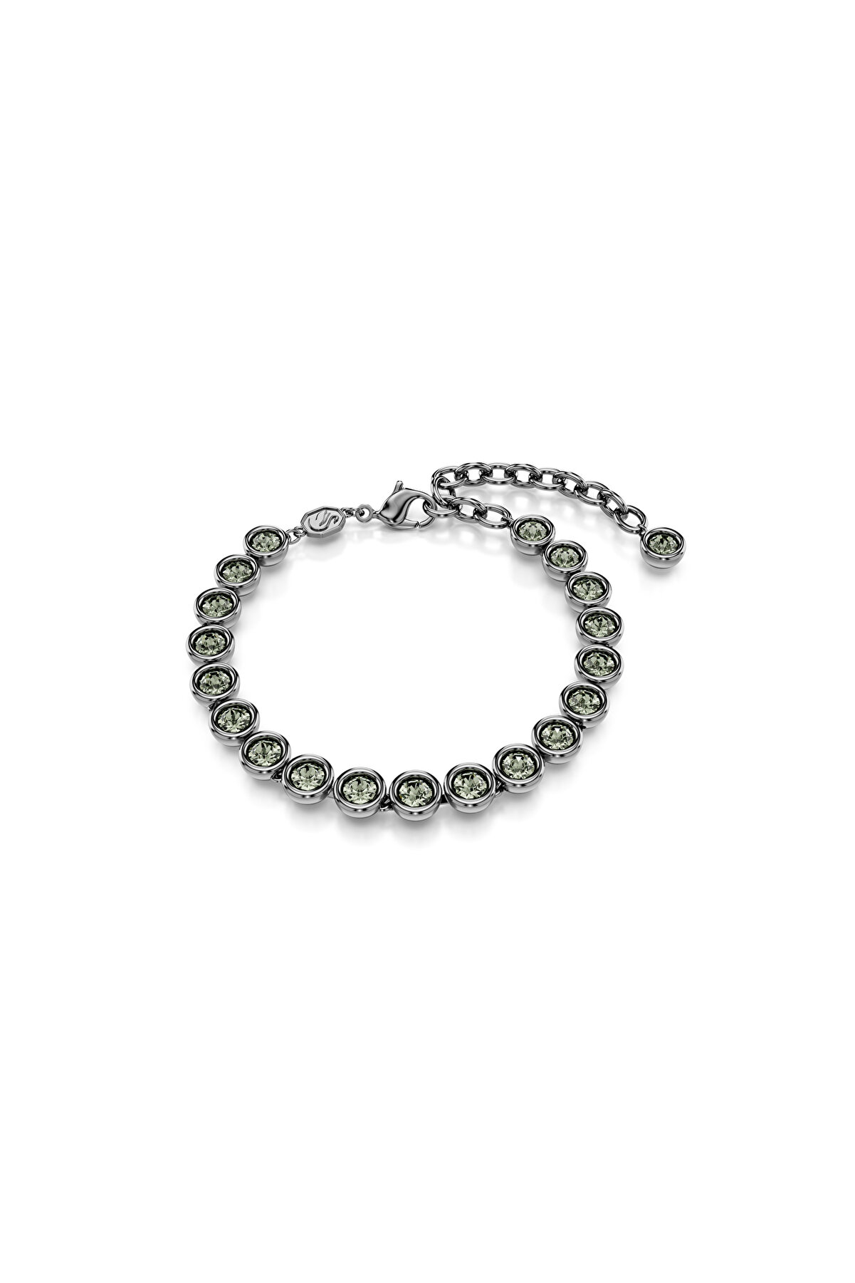 Imber Tennis Bileklik, Yuvarlak kesim, Siyah, Rutenyum kaplama