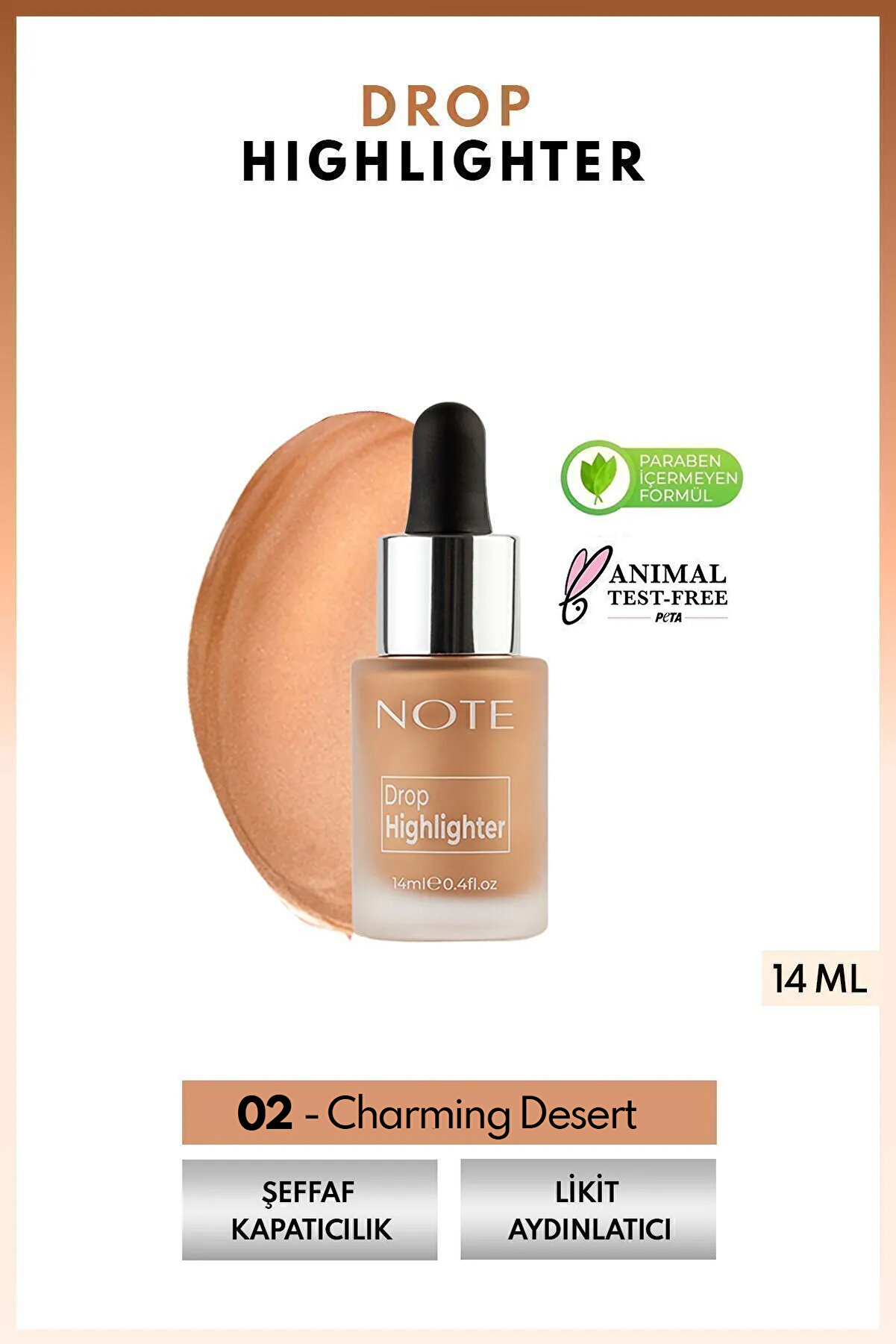 Drop Highlighter Işıltılı Likit Aydınlatıcı - 02 Charming Desert