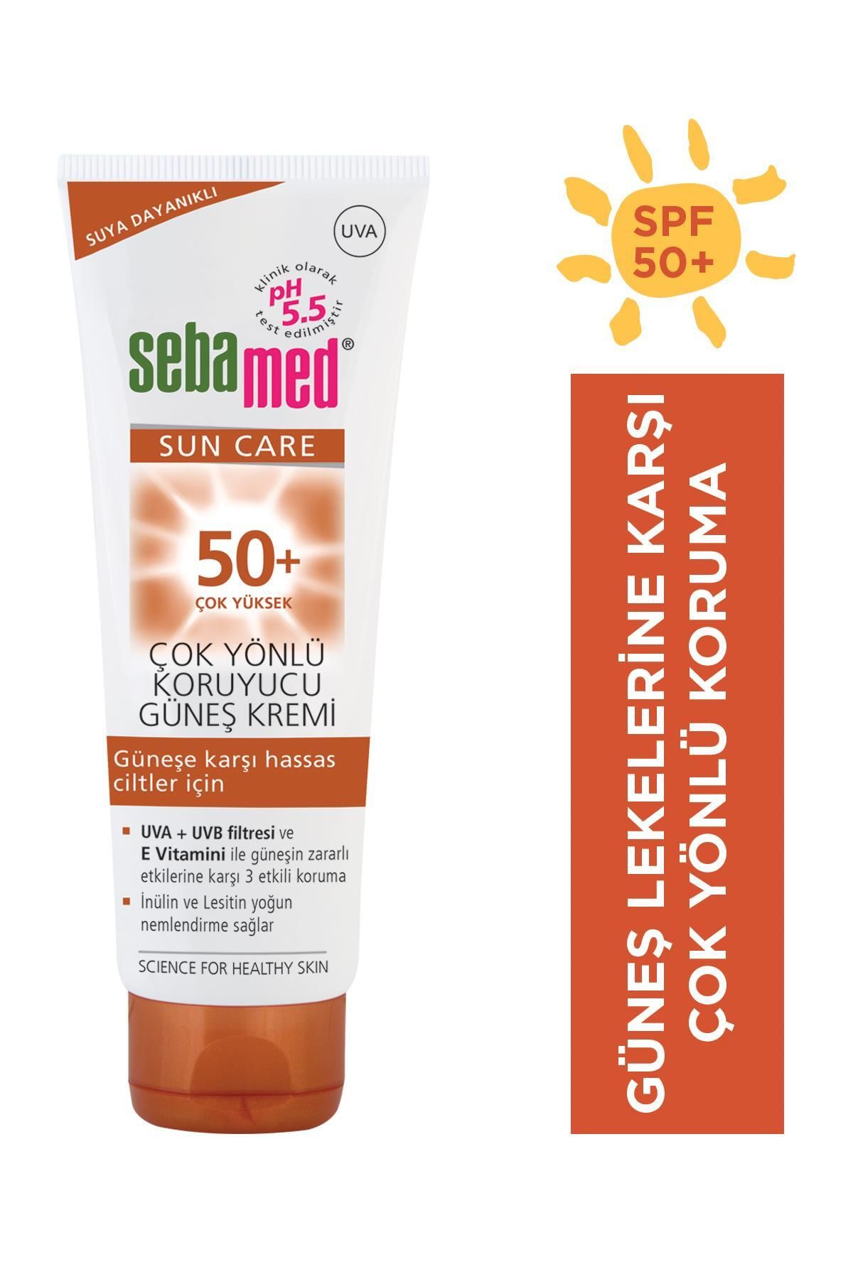 Sun Care UVA / UVB Filtresi ve E Vitamini Üçlü Yüksek Koruma Çok Yönlü Güneş Kremi 50 SPF 75 ml