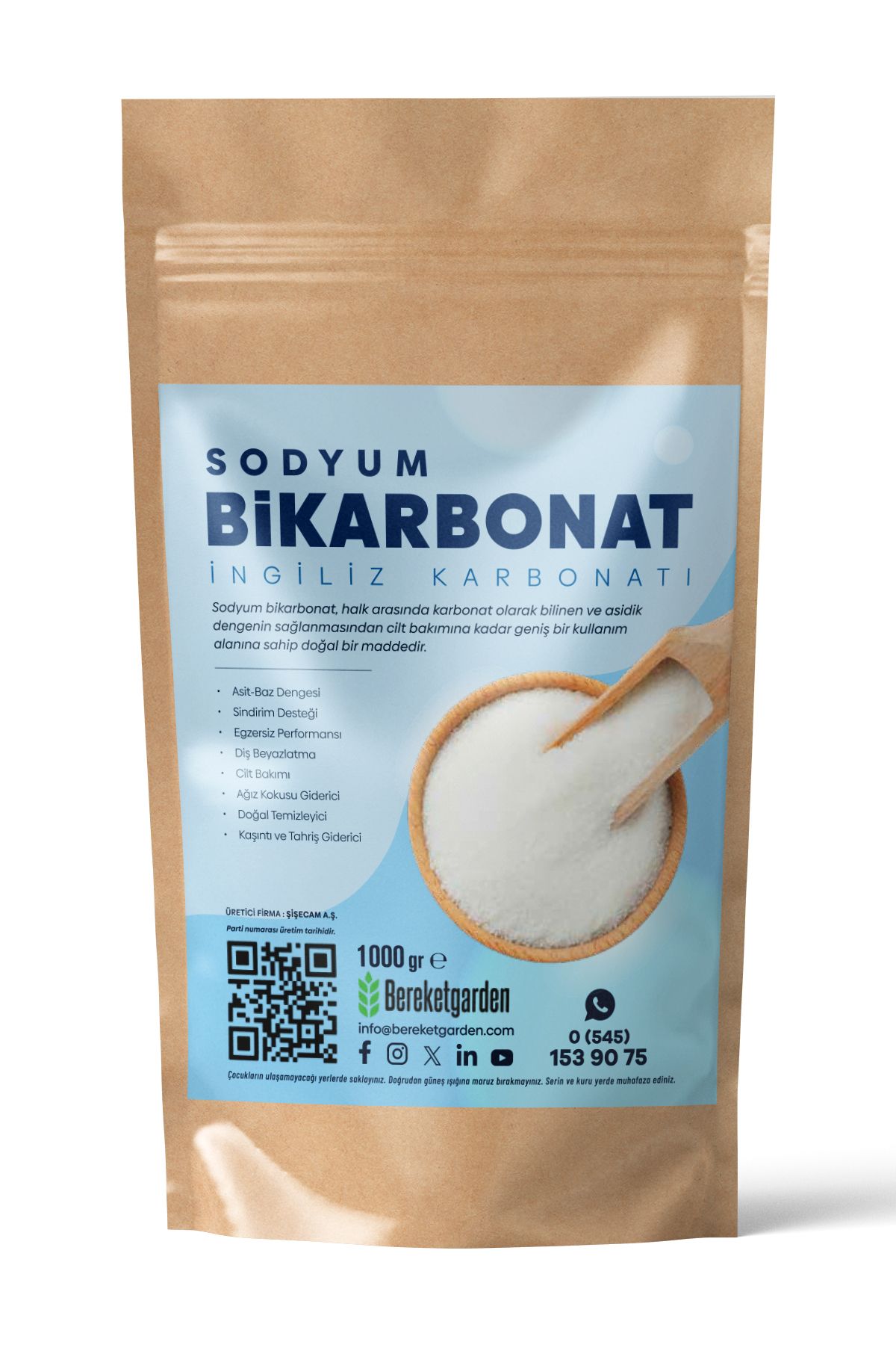 Sodyum Bikarbonat 1 Kg - Ingiliz Karbonatı (gıda Tipi)