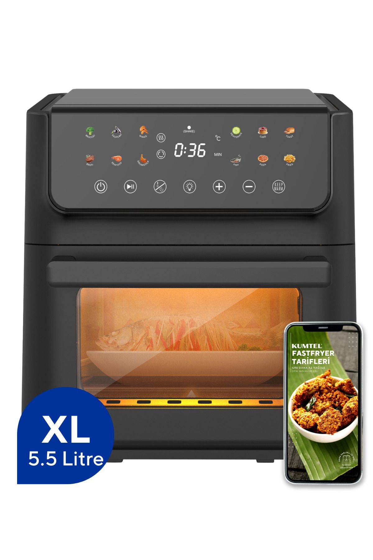 XXL 12 Litre Fastfryer (Yağsız Fritöz Airfryer ) HAF-10