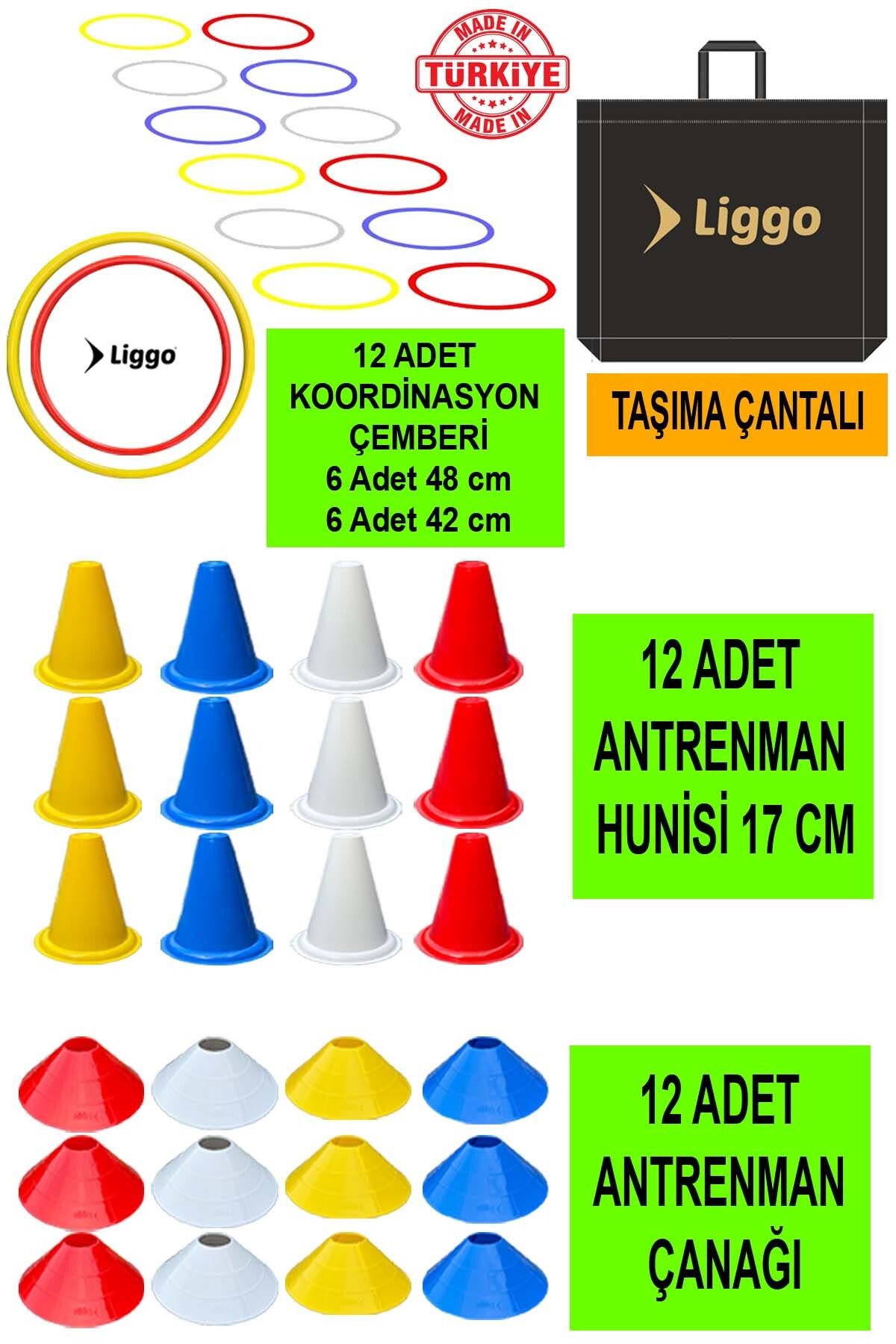 Antrenman Seti 12li Koordinasyon Çemberi 12li Antrenman Çanağı 12 Adet 17cm Huni Spor Eğitim Seti