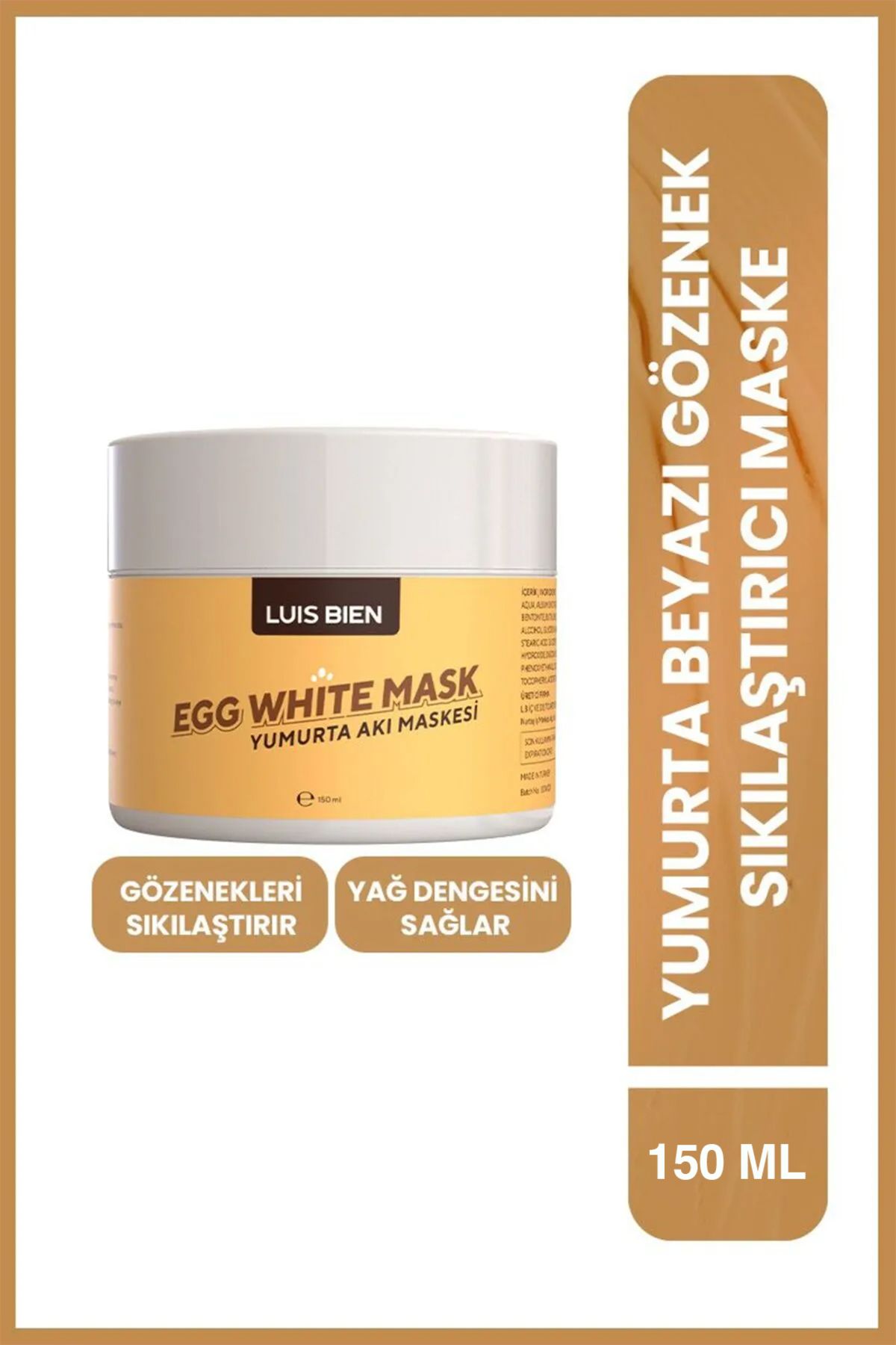 Yumurta Akı Maskesi | Gözenek Sıkılaştırıcı & Sebum Dengesi | Arındırıcı Cilt Bakımı | 125g