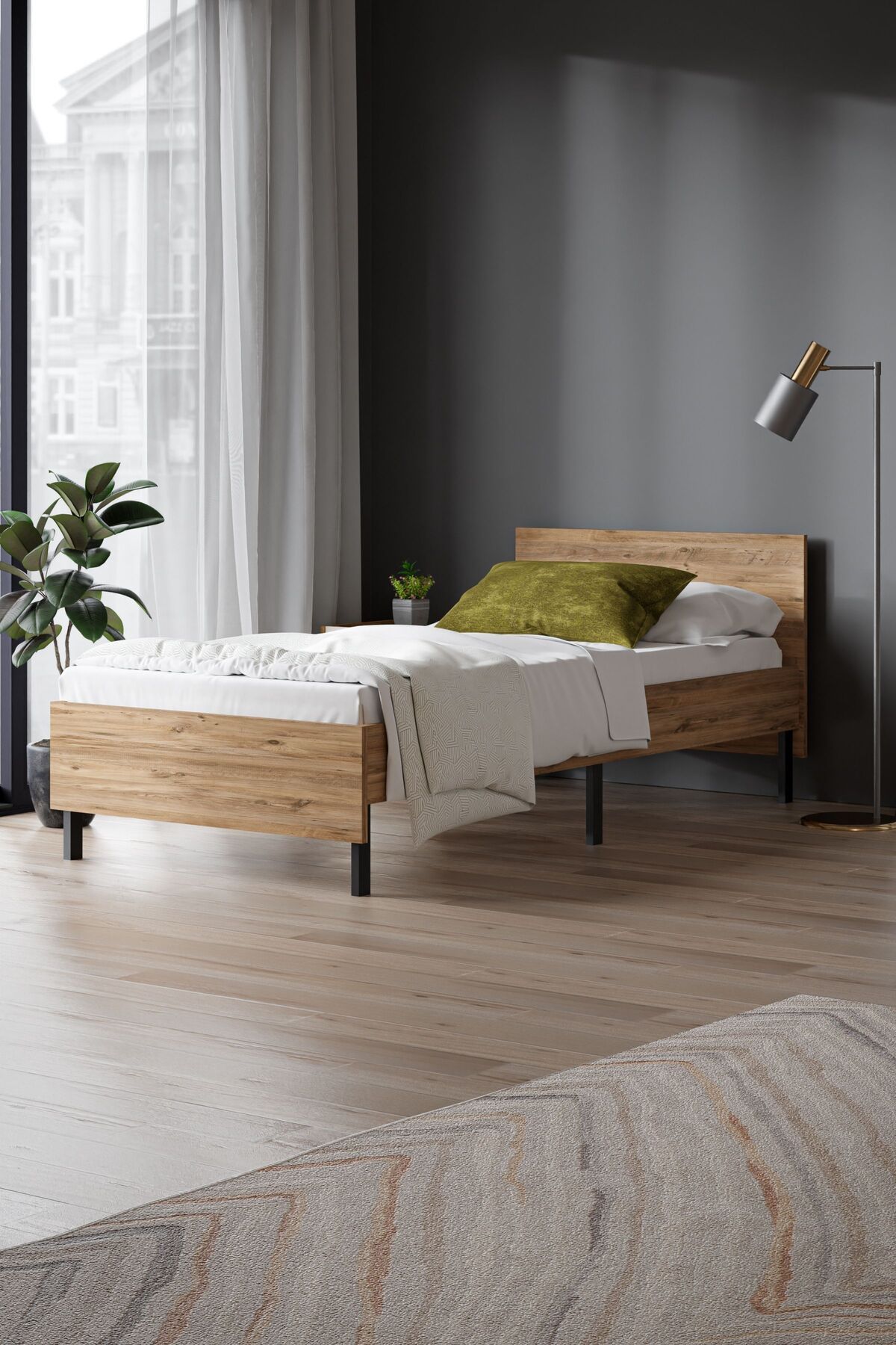 Kr1 Tek Kişilik Karyola - 90x190 - Çam