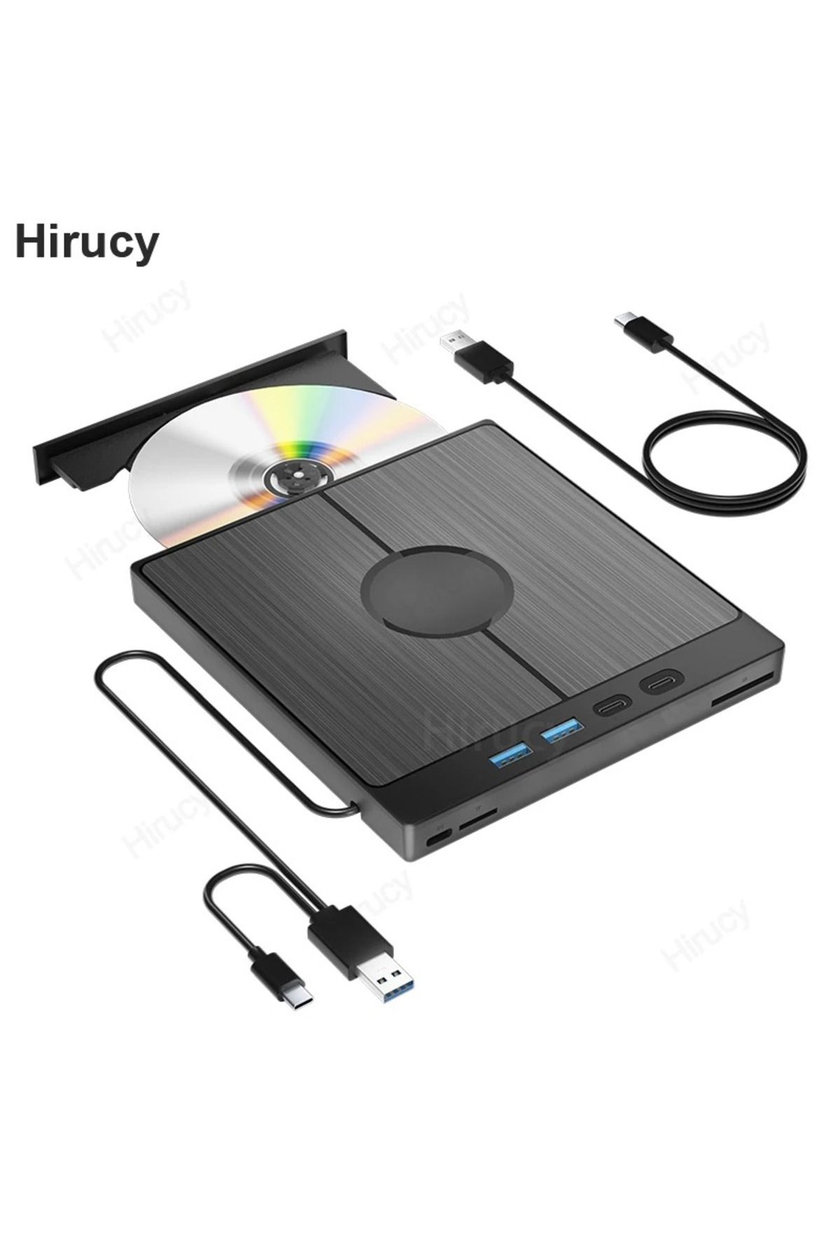 DVD 3.0 Yazıcı 7 Girişli USB Tip-C Harici CD/DVD Sürücü Windows Mac ve Laptop Fonksiyonlu Uyumlu