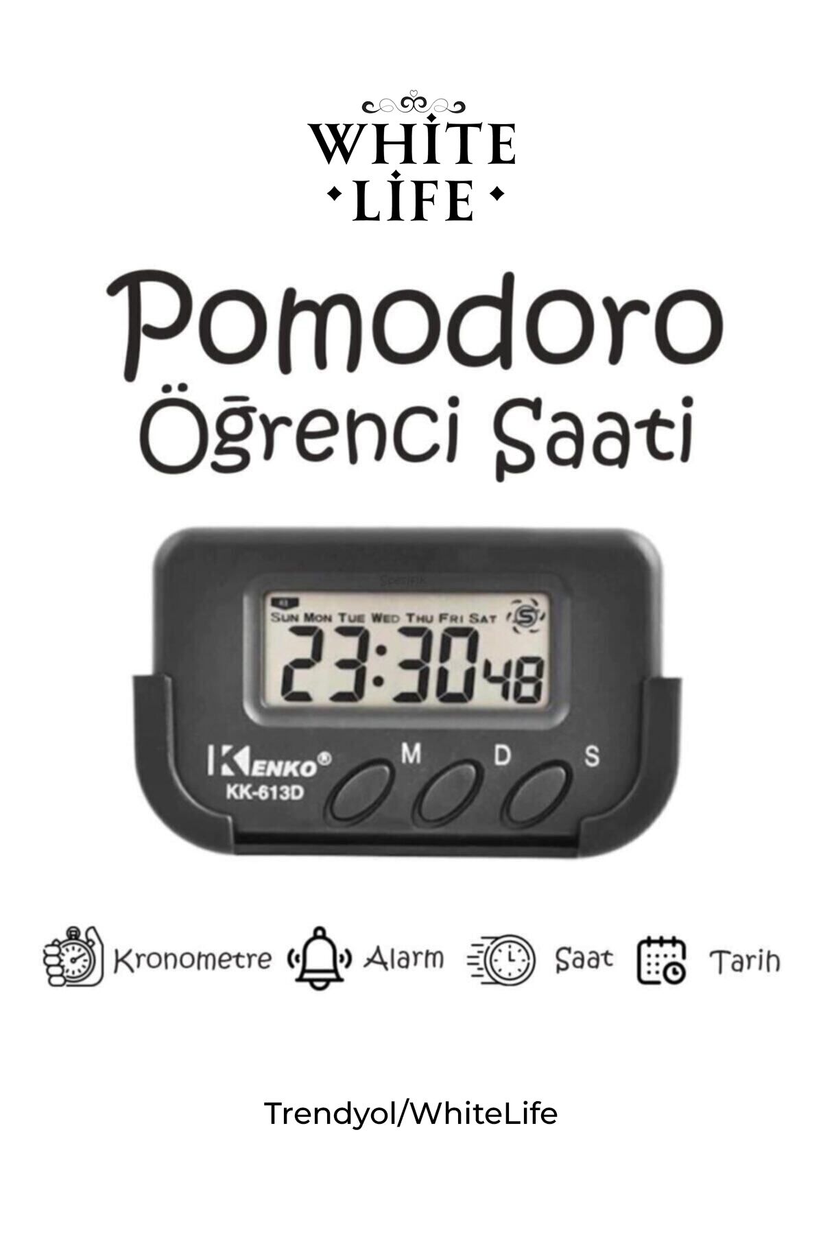 Pomodoro Öğrenci Saati - Kronometreli Ders Çalışma Saati - Dijital Masa Saati