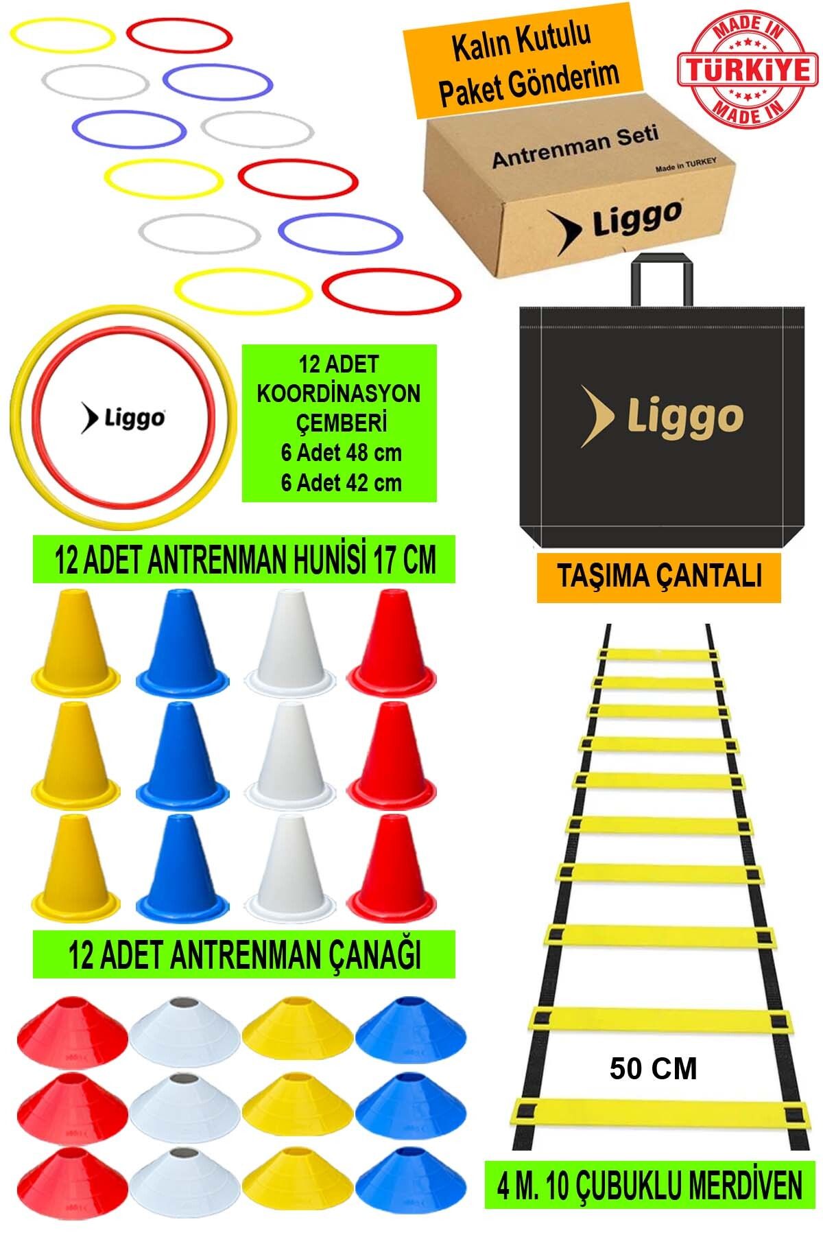 Antrenman Seti 4m Merdiven 12li Huni 12li Çanak 12li Koordinasyon Çemberi Spor Eğitim Seti