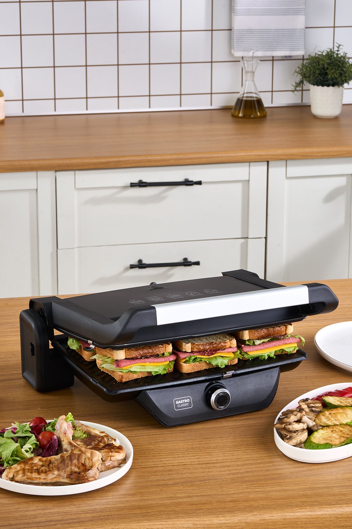 Gastro Classic Izgara ve Tost Makinesi Matte Black 6 Dilim Kapasiteli