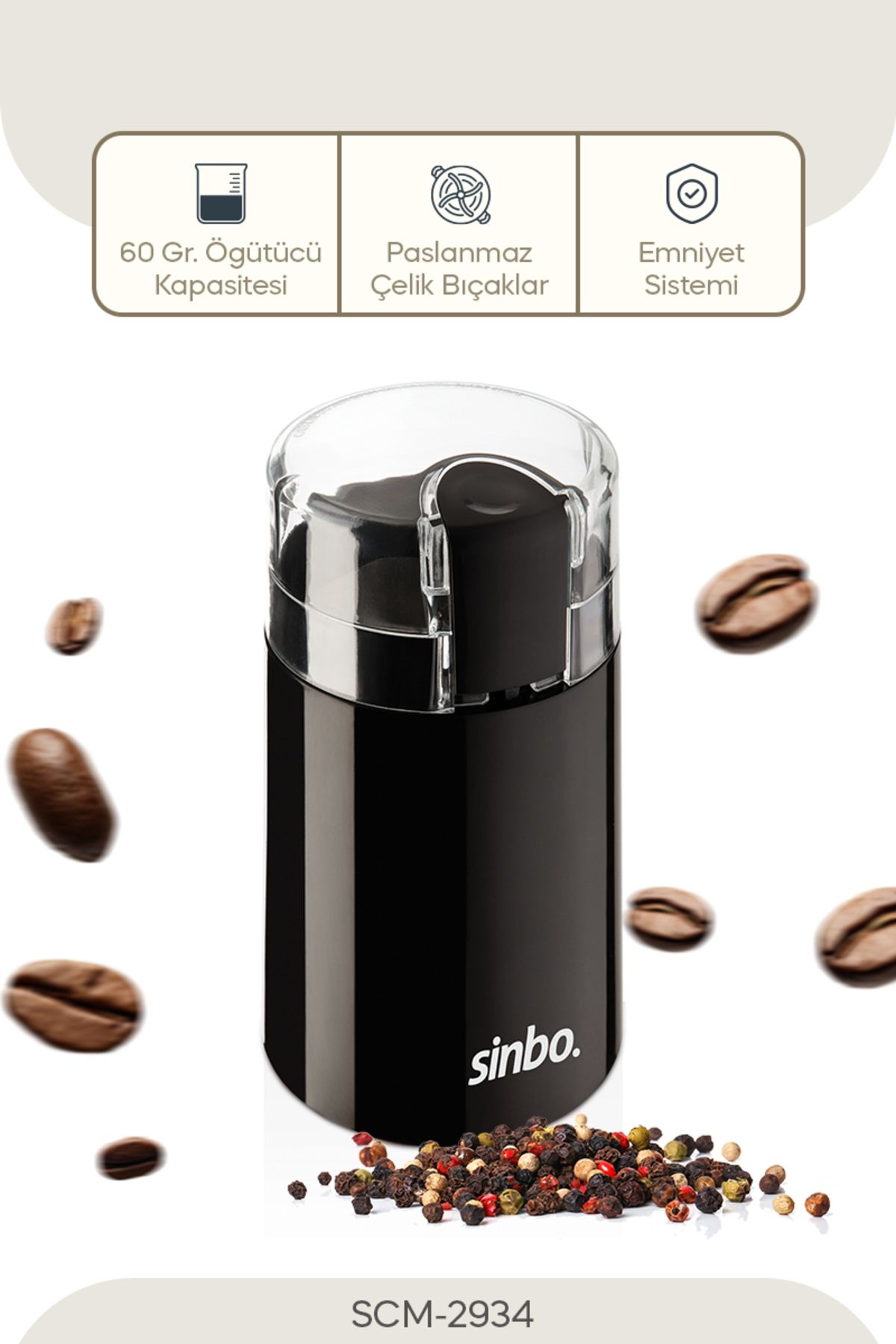 SCM-2934 Kahve ve Baharat Öğütme Makinesi