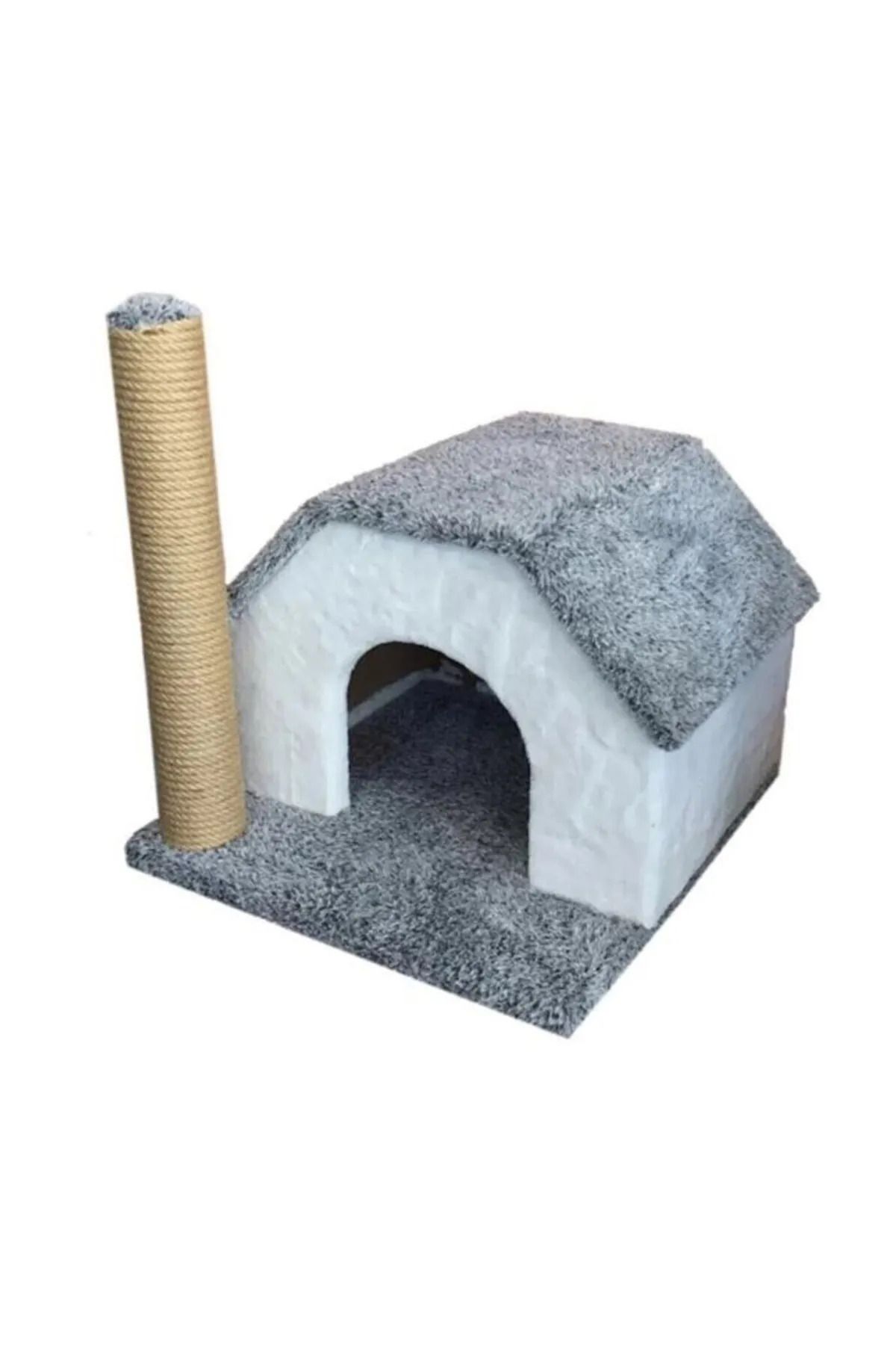 Tek Katlı Kedi Yatağı, Dekoratif Kedi Evi, Tırmalama Tahtası,(ÇOK RENKLİ)