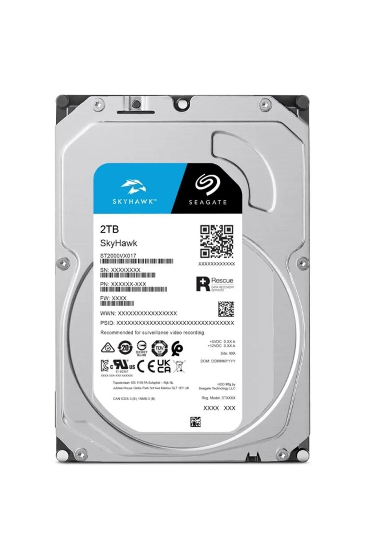 2 Tb Uyumlu 3.5 Skyhawk Sata 256mb 7/24 Guvenlık St2000vx017 (RESMI DIST GARANTILI)