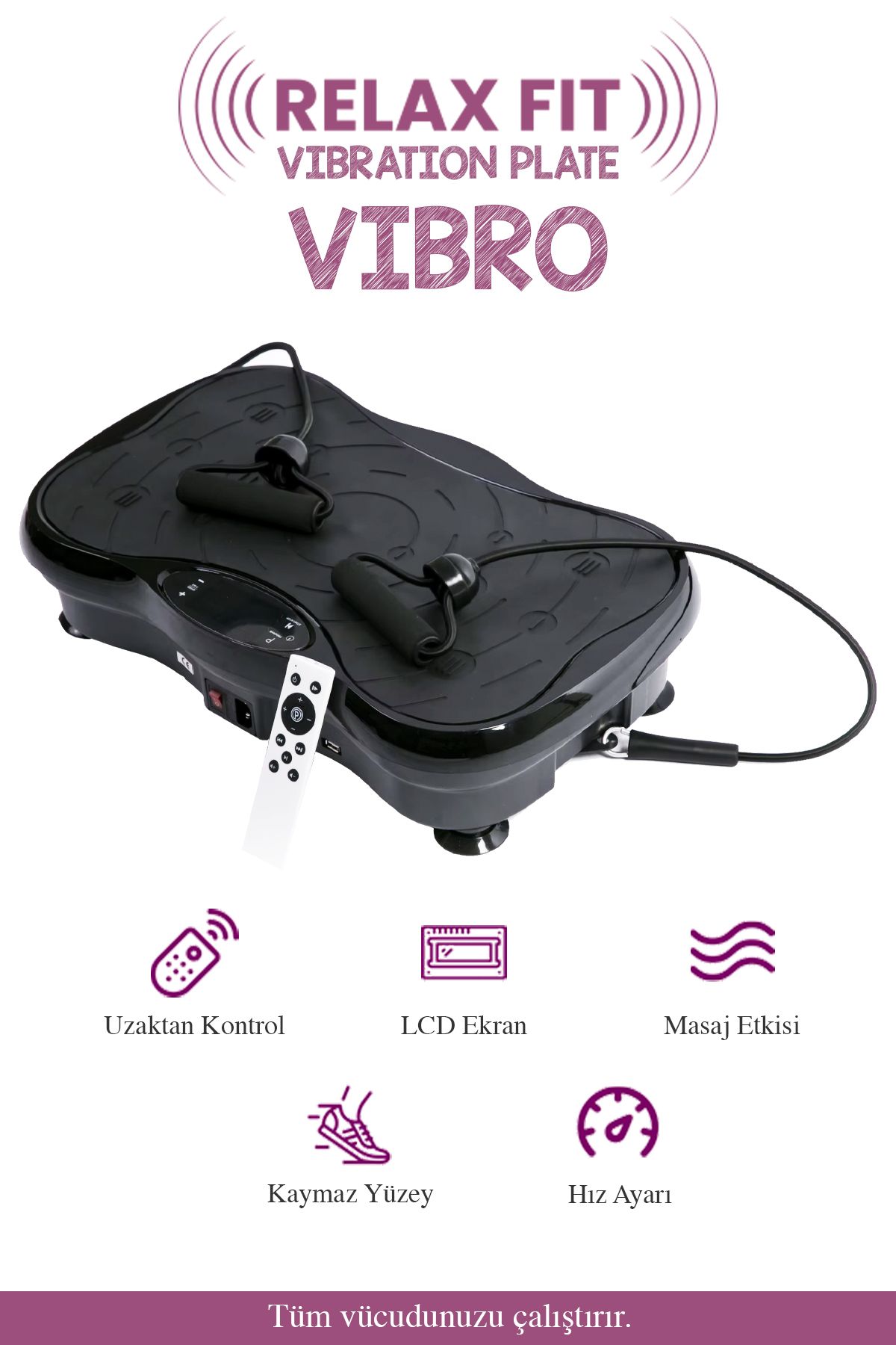 Vibro Vibration Plate Egzersiz Ve Titreşimli Basen Karın Kol Bacak Spor Aleti
