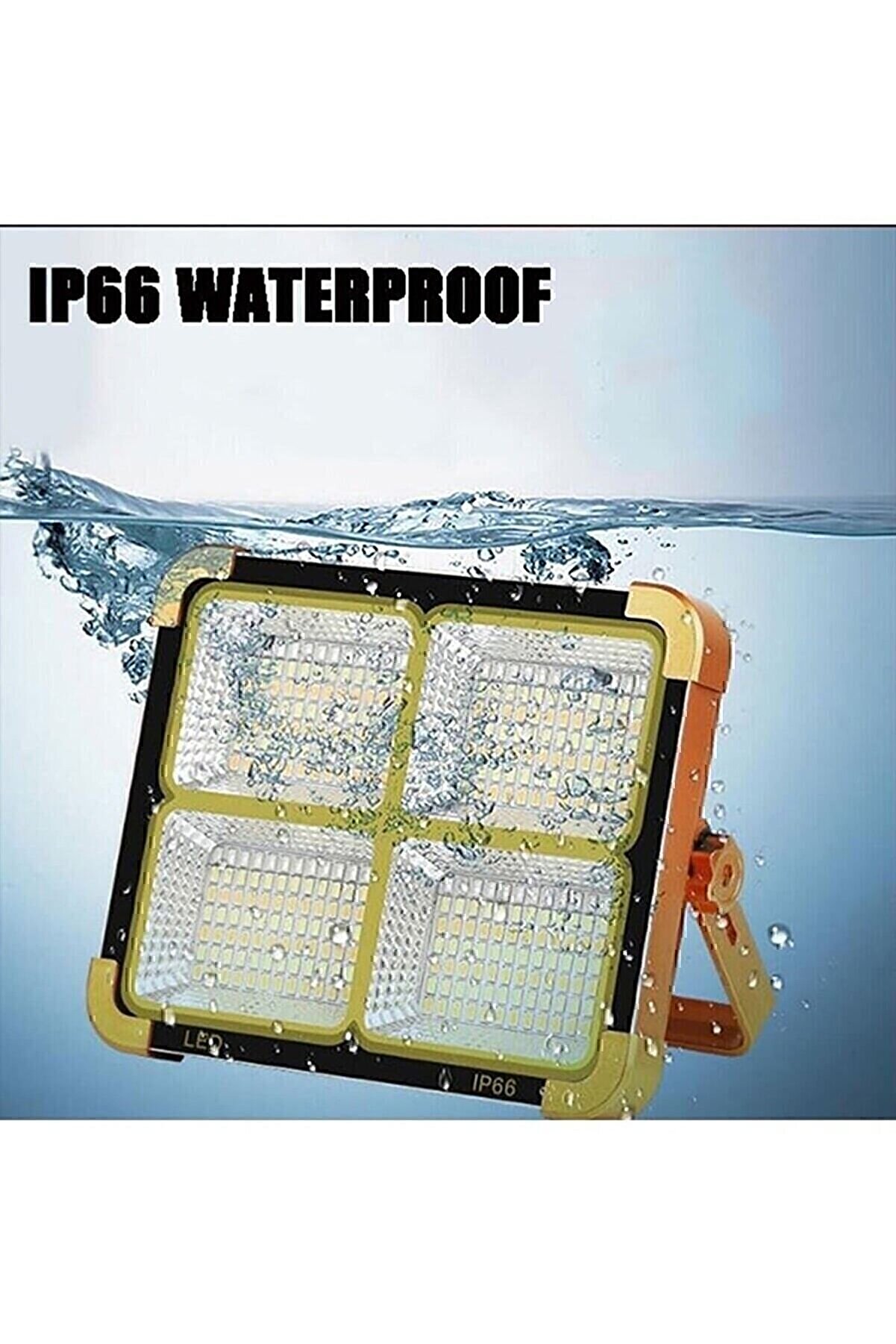 Noas Marka Güneş Enerjili Solar 200 Watt Led Projektör Portatif Sarı Beyaz Ve Çakar Işık Lamba