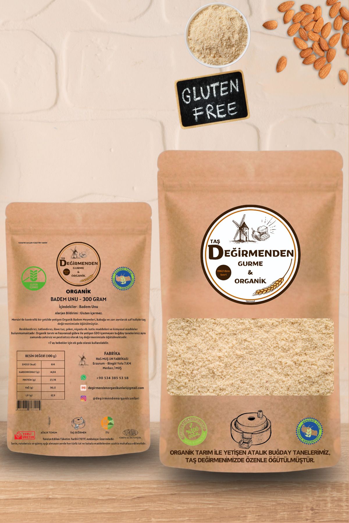 Organik Badem Unu Gluten Içermez - 300 gram