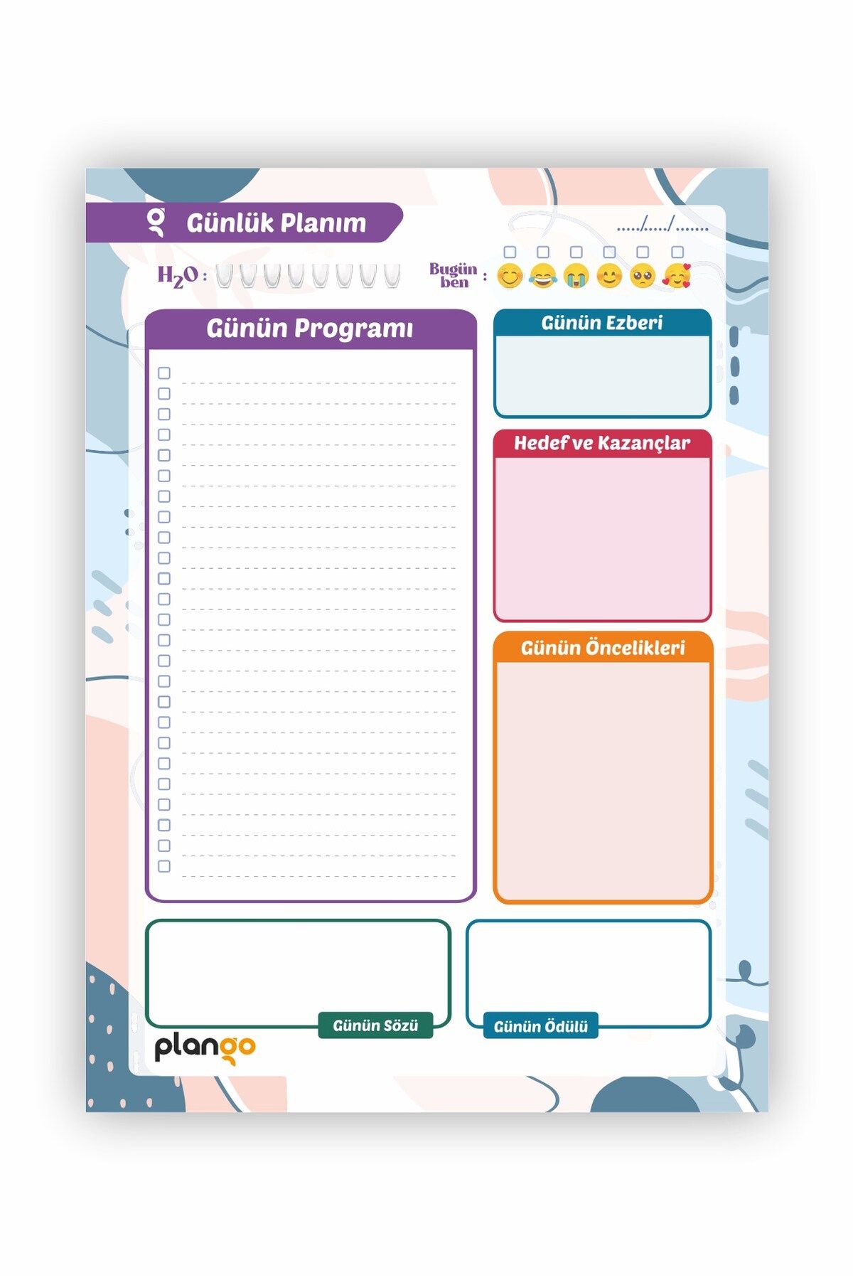 Günlük Planlayıcı Daily Planner Ders Çalışma Planlayıcı