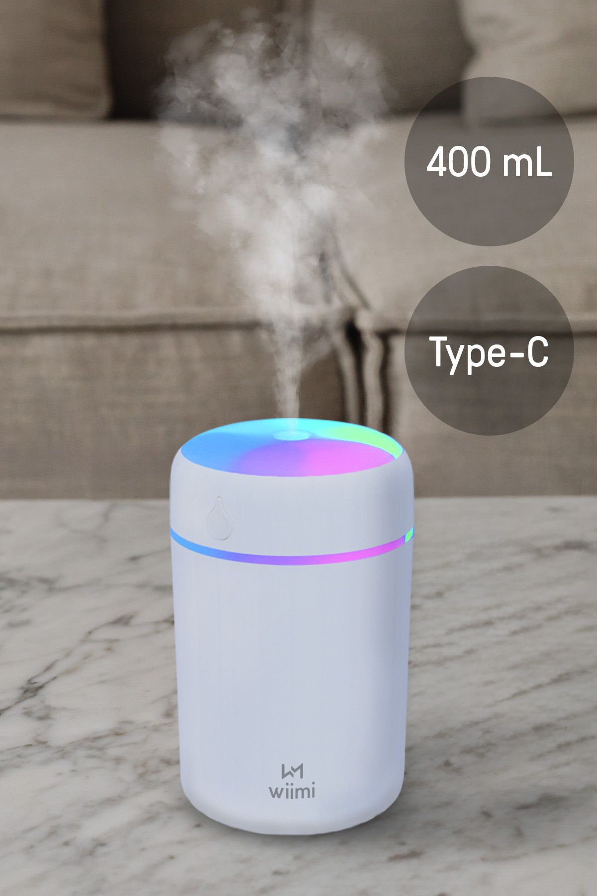 400 ml Ultrasonik Hava Nemlendirici Buhar Makinesi Ve Aroma Difüzörü H2o