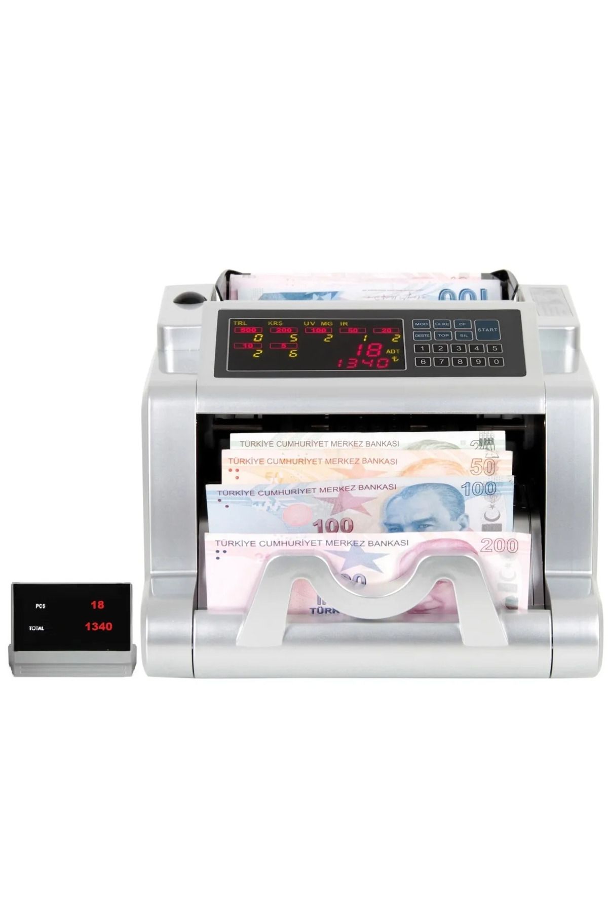 Silver Mix Karışık Para Sayma Makinesi - Tl - Euro - Usd - Türkçe Sesli Uyarı Müşteri Ekranı