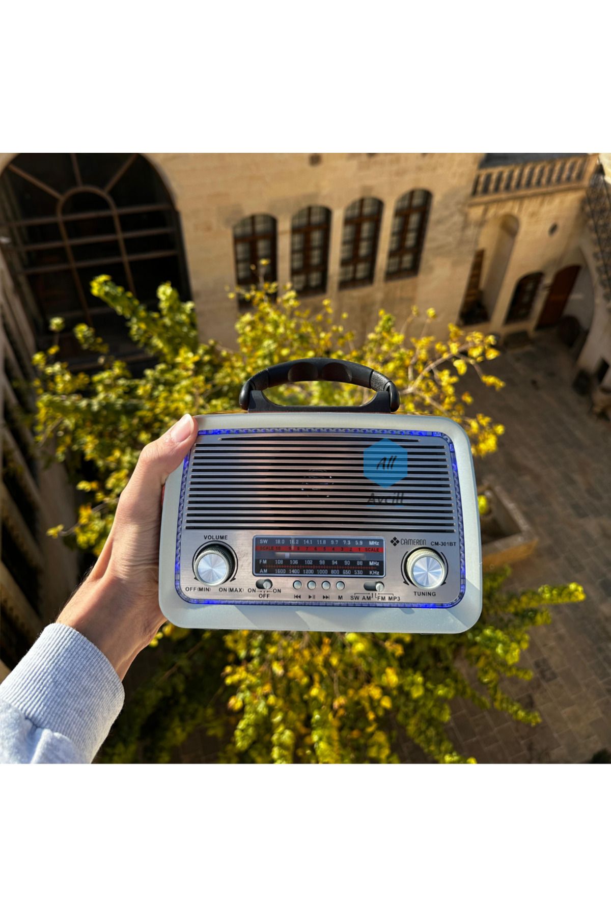 301 Şarjlı Nostaljik Görünümlü Fenerli Radyo Bluetoothlu Mp3 Çalar Radyo Müzik Kutusu